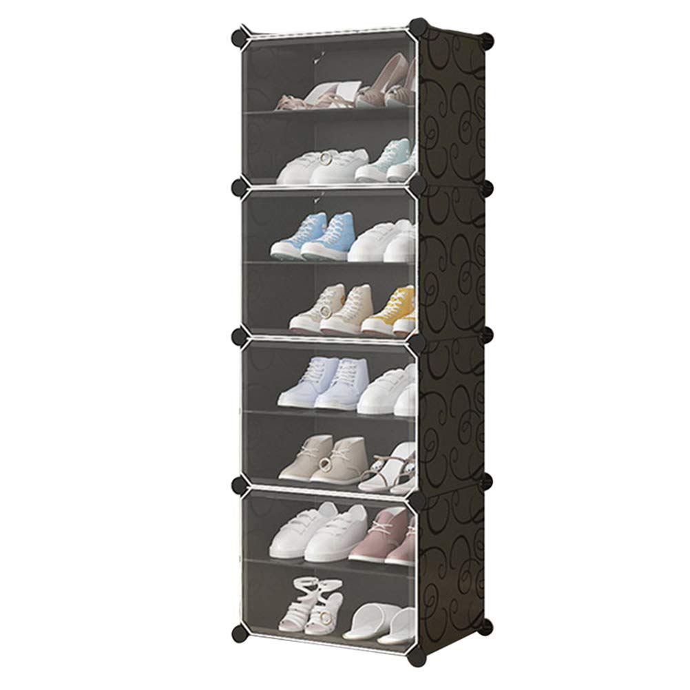 DOITOOL Space Saving Shoe Rack Organizer - 8-Tier Vertical Shoe Storage Cabinet for Sneakers, Boots & Slippers - Slim Design for Closet, Entryway & Bedroom Organization (1 Column, White)