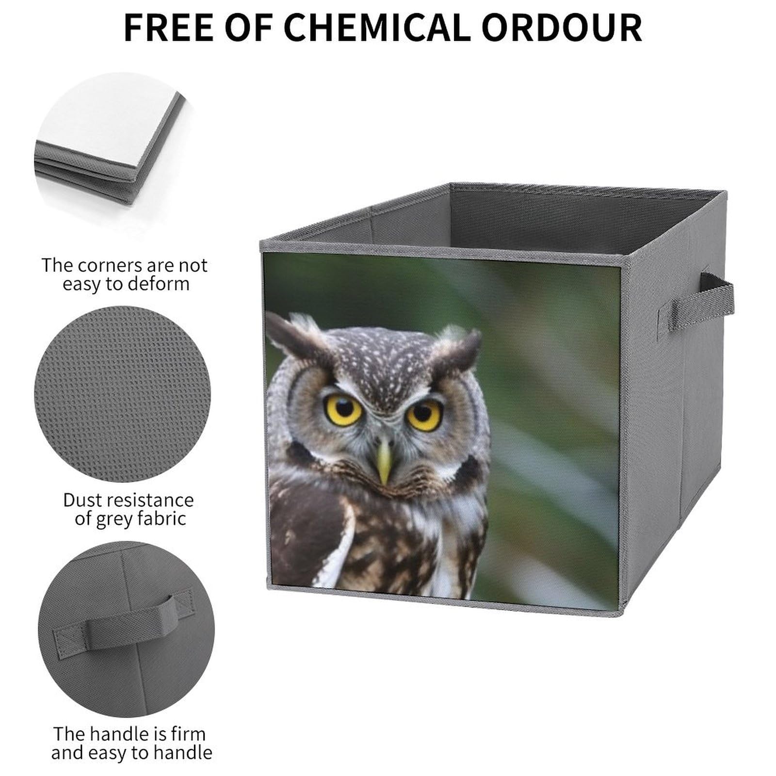 Wild Owl Birds Storage Bins 6-Piece Set - Collapsible Fabric Storage Baskets with Handles for Home Organization, Large Closet Organizer & Clothing Storage Boxes | Perfect for Bedroom, Nursery, Laundry Room & Office