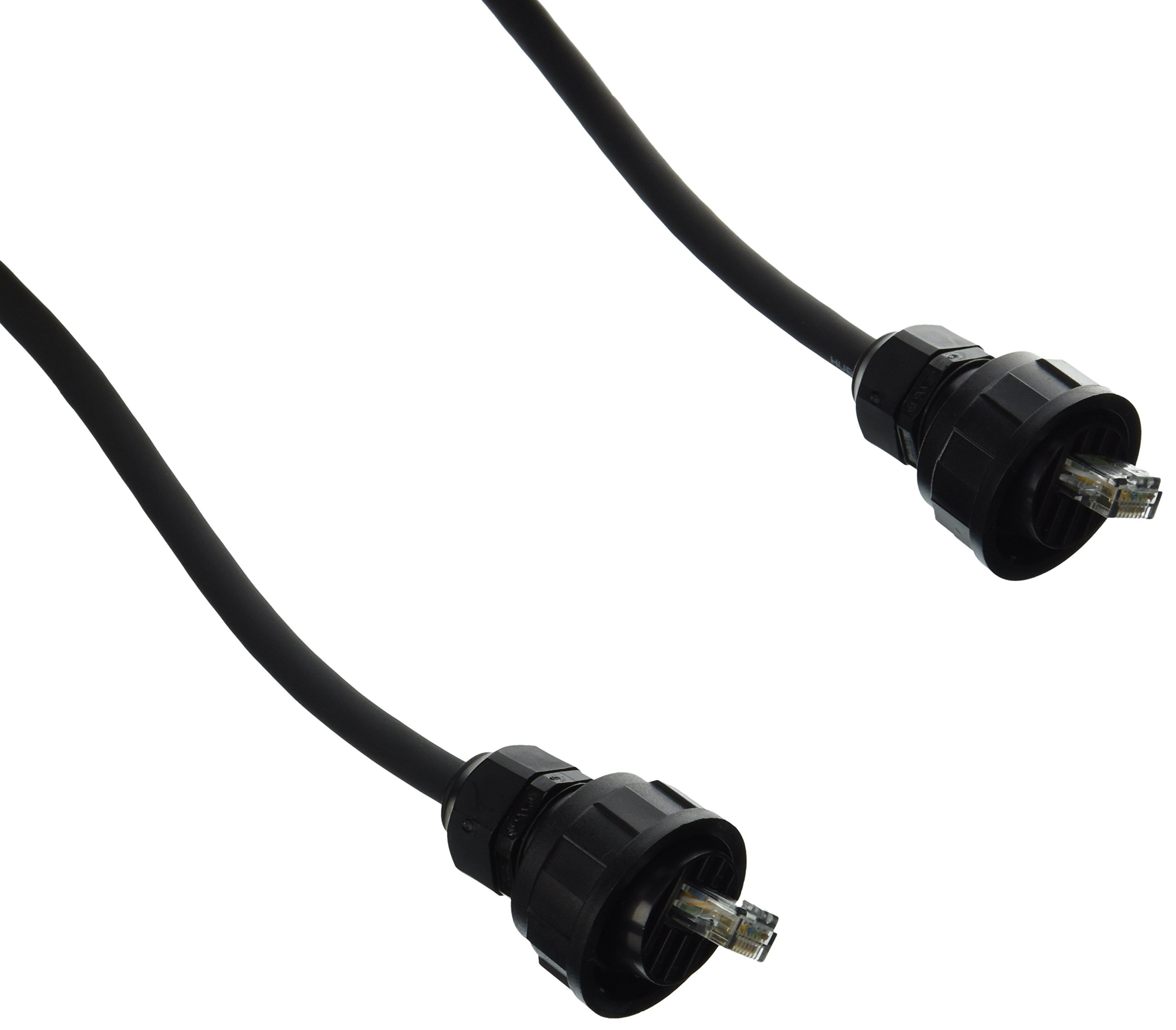 Hubbell HI607EE HI-Impact Series CAT6 Ethernet Patch Cord - 7ft Black RJ45 to RJ45 Cable for Office Networking & Data Centers