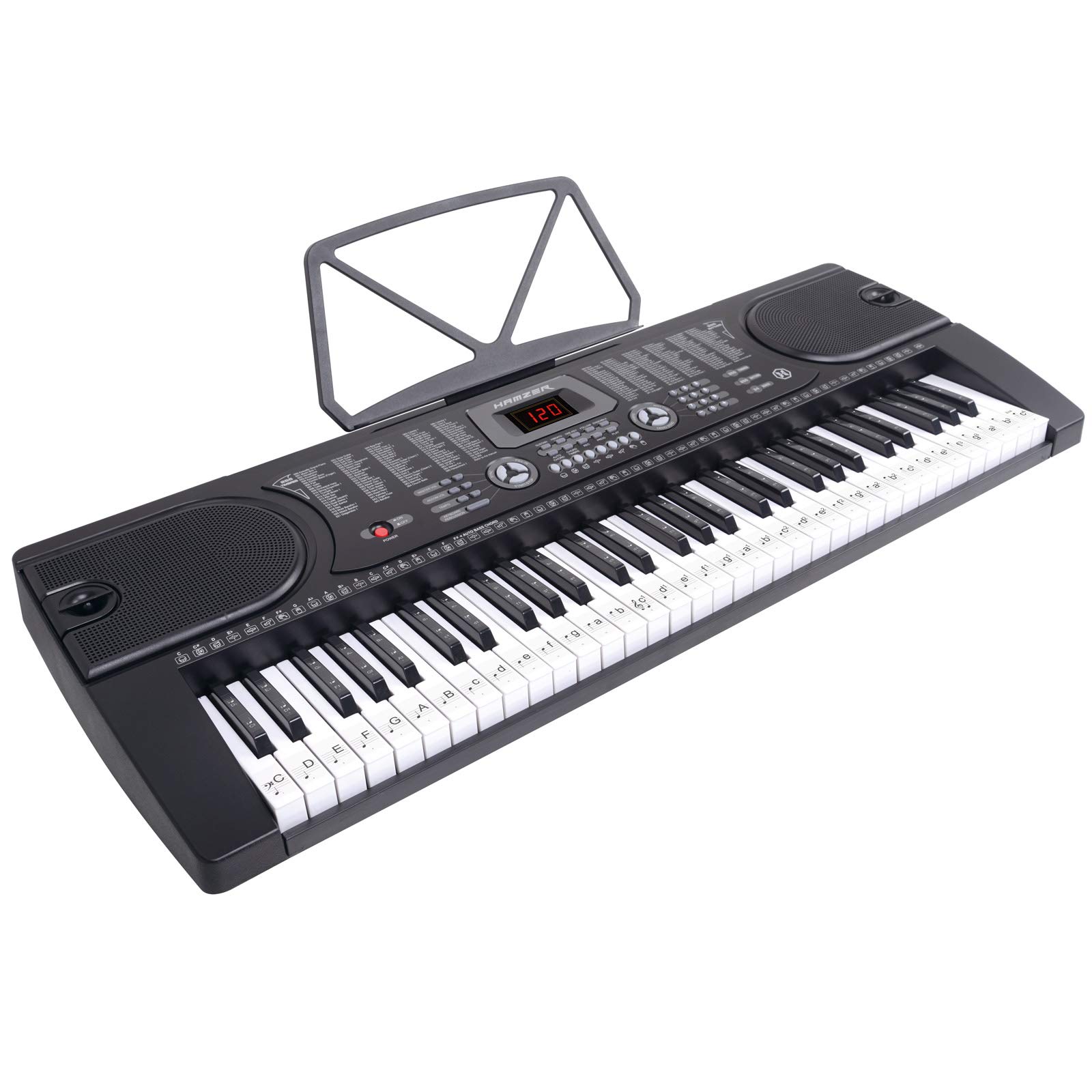 Hamzer 61-Key Electronic Keyboard Piano Set with Built-In Speakers, Stand, Bench, Headphones & Microphone - Complete Beginner Piano Kit for Kids & Adults | Home Practice, Music Lessons & Live Performances