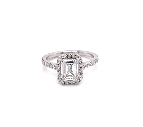 1.50ct GIA Certified Emerald Cut Diamond Halo Engagement Ring - Perfect for Proposals, Weddings & Anniversary Gifts