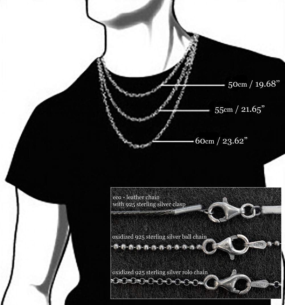 925 Sterling Silver Men's Necklace with Architect Compass & Caliper Pendant - Designer Surveyor Gift for Him - Perfect for Engineers, Architects & Graduation Gifts