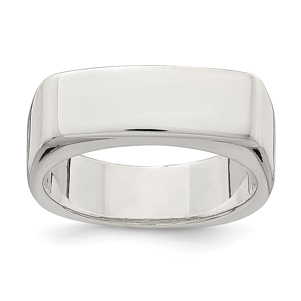 925 Sterling Silver Signet Band Ring for Women - Elegant Personalized Jewelry Gift for Her (Wedding, Anniversary, Birthday, Graduation Present)