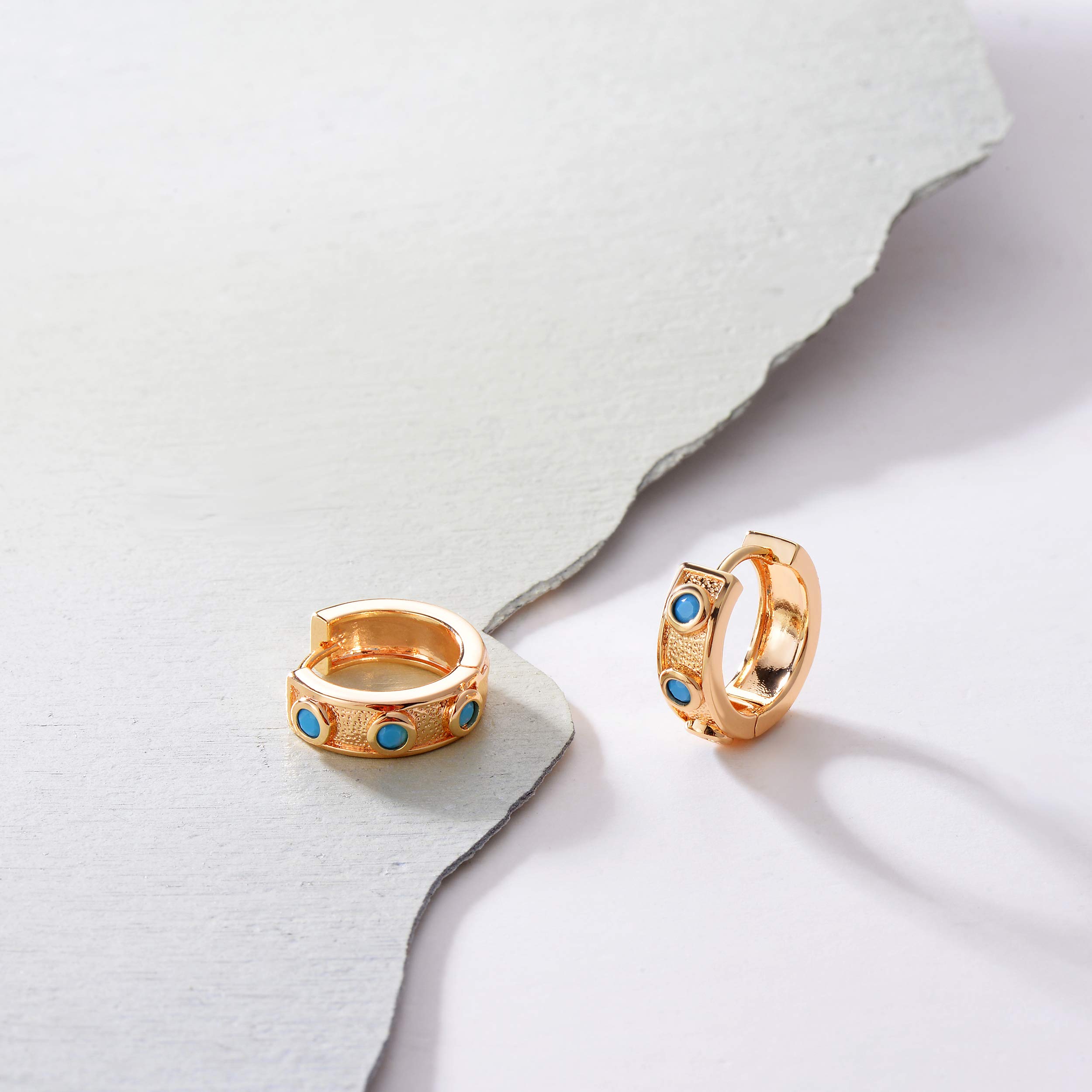VACRONA 14K Gold Plated Cubic Zirconia Huggie Hoop Earrings - Tiny Lightweight Small Hoops for Women, Perfect for Everyday Wear, Parties & Gifts