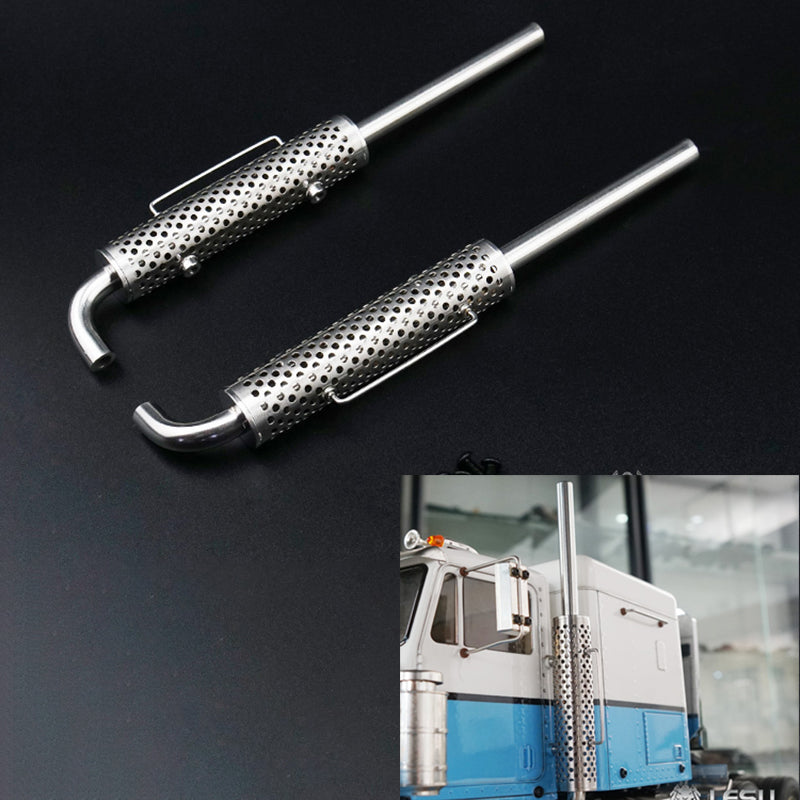 1/14 Scale LESU RC Model Metal Chimney Parts (1 Pair) - Compatible with TAMIYA KING GLOBE Truck & DIY Radio Control Vehicles - Perfect for RC Car Enthusiasts & Custom Builders