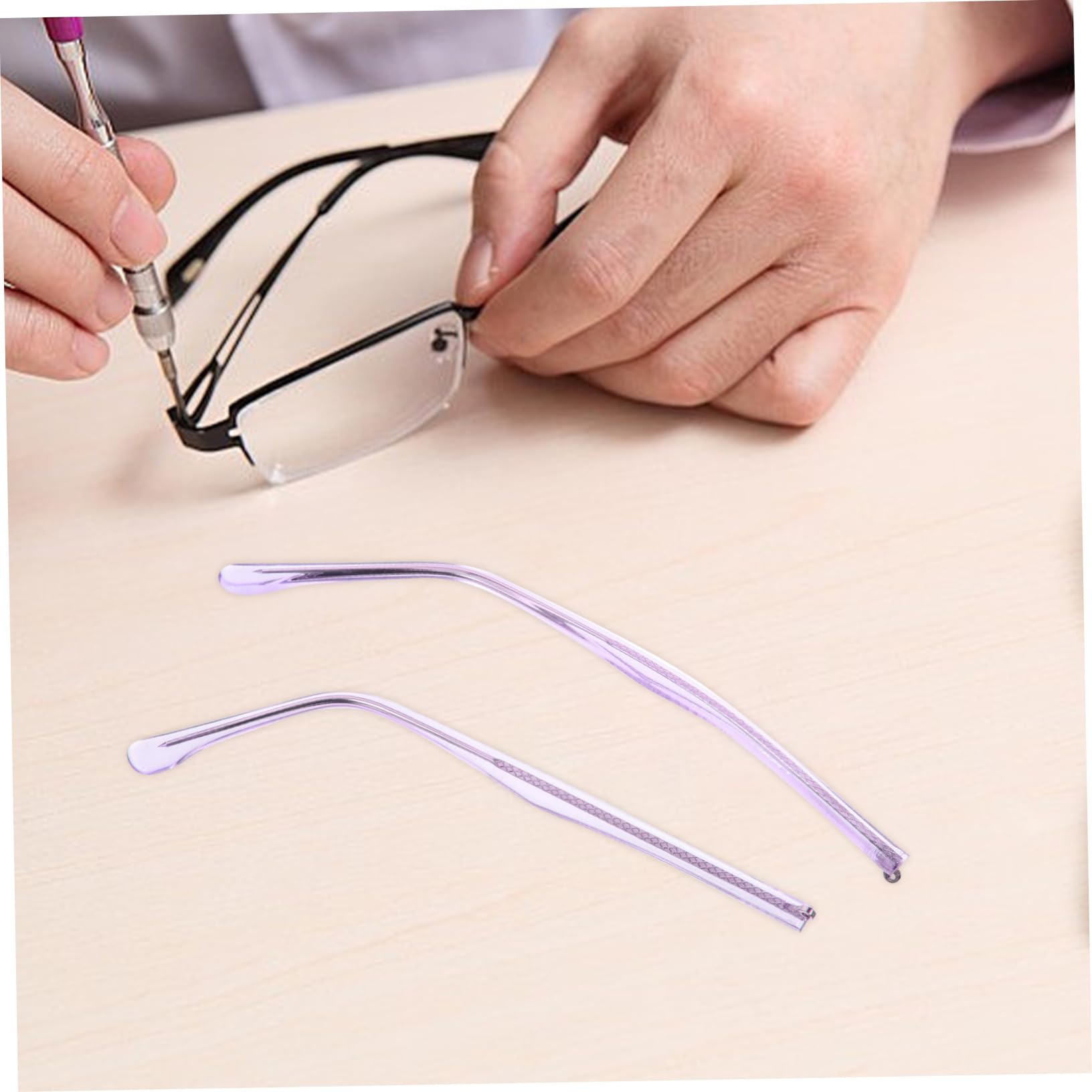 Outanaya Universal Glasses Replacement Arms - Metal Purple Temple Snap Repair Parts for Sunglasses & Eyeglasses | Perfect for DIY Glasses Repair and Frame Replacement at Home or Office