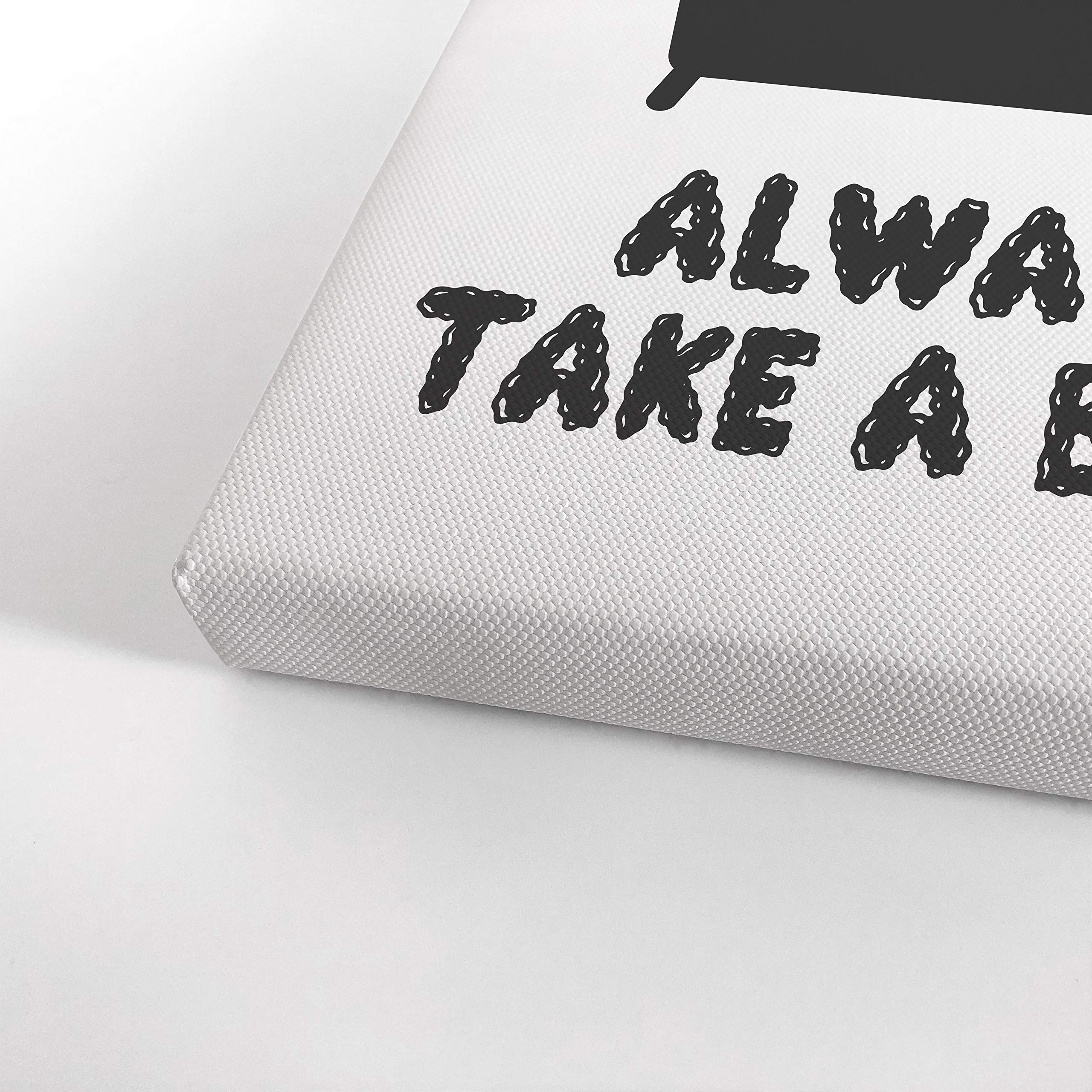 Funny Bathroom Wall Art - 'Always Take a Bath' Quote Canvas Print | Kids & Nursery Decor | Ready to Hang Home Decoration (36x24, Made in USA) - Perfect for Bathrooms, Playrooms & Kids' Bedrooms