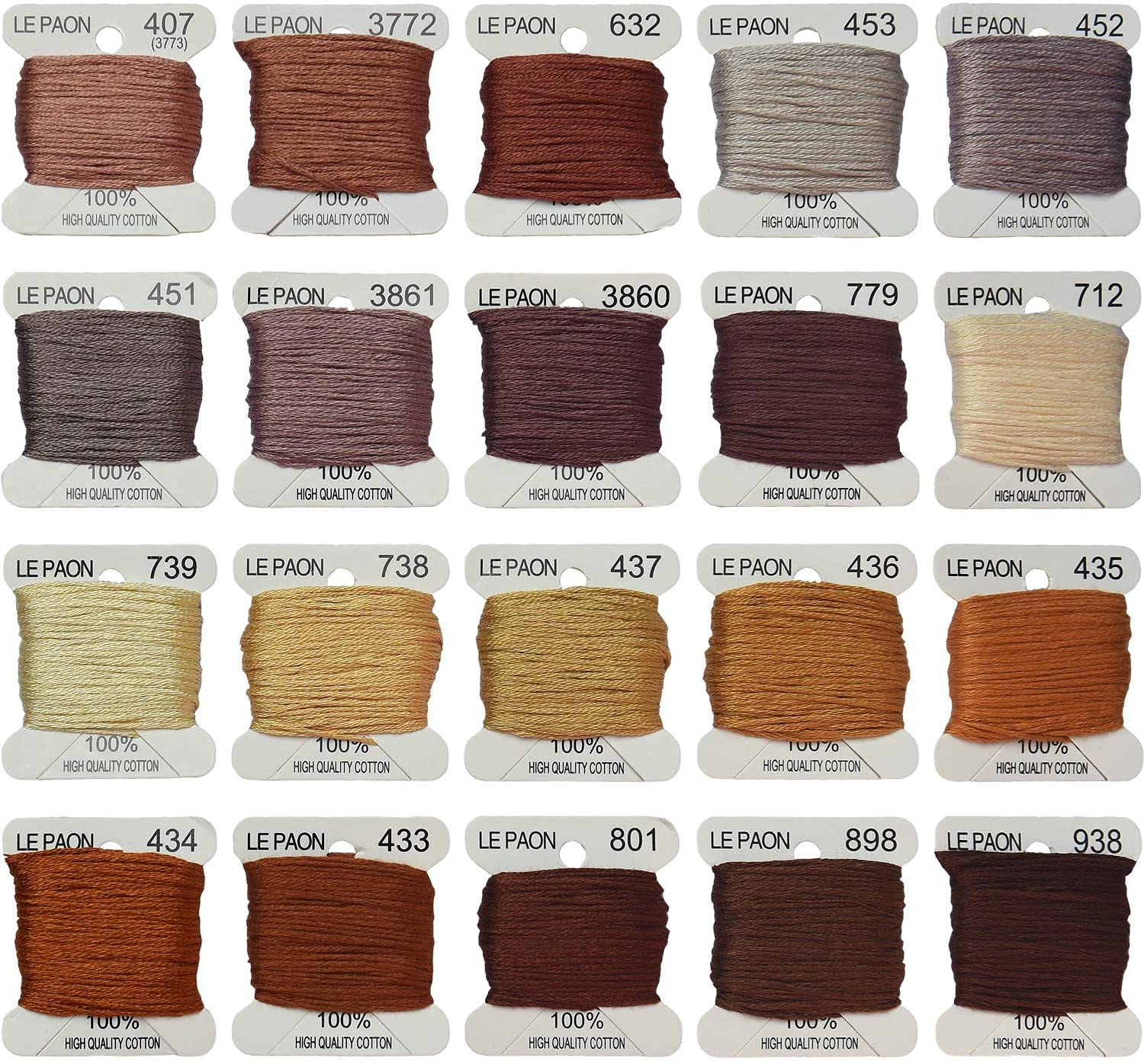 20-Pack Embroidery Floss Bobbins for Cross Stitch, Friendship Bracelets & DIY Crafts - Light Peach Flesh Gradient Thread Organizer - Perfect for Needlework, Scrapbooking & Handmade Jewelry Making