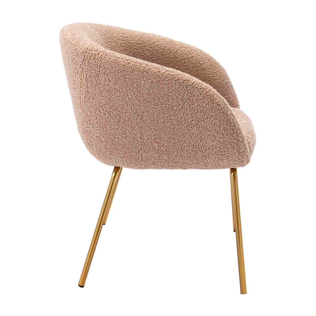 Luxury Avalon Fur Dining Arm Chair - Soft Faux Fur Upholstered Dining Chair for Elegant Home Decor - Perfect for Dining Rooms, Living Rooms, and Cozy Spaces