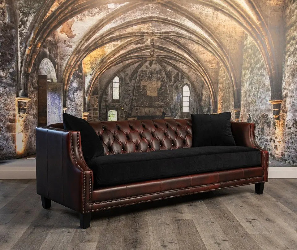 Luxury Essex Leather Sofa - Genuine Top Grain Leather, Modern Design for Living Room & Office - Perfect for Home Theater, Lounge & Reception Areas