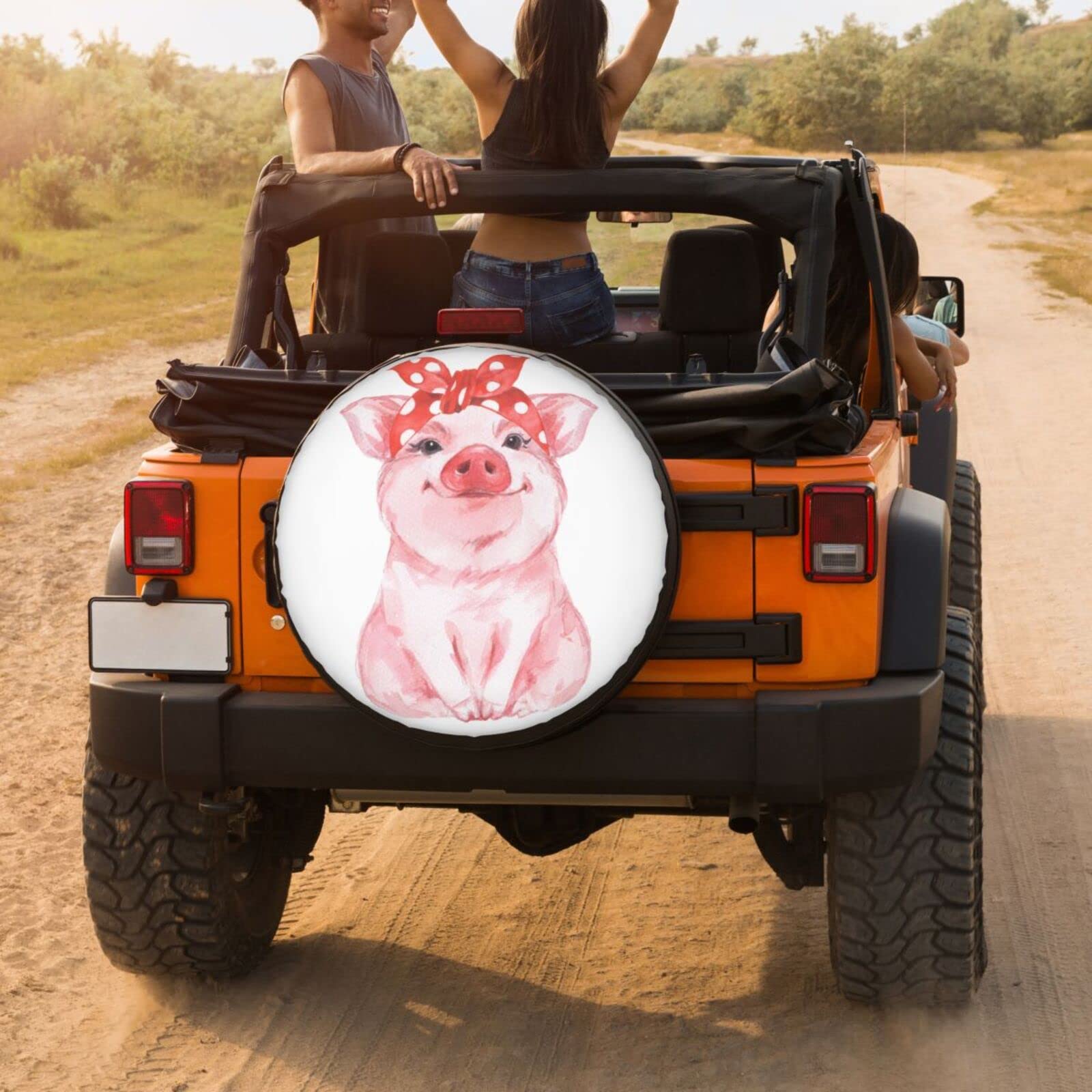 Funny Pig Baby Spare Tire Cover - Waterproof & Dust-Proof Wheel Cover for Trailer, RV, SUV (Fits 14-17 Inch Tires) - Perfect for Camping, Road Trips & Outdoor Adventures