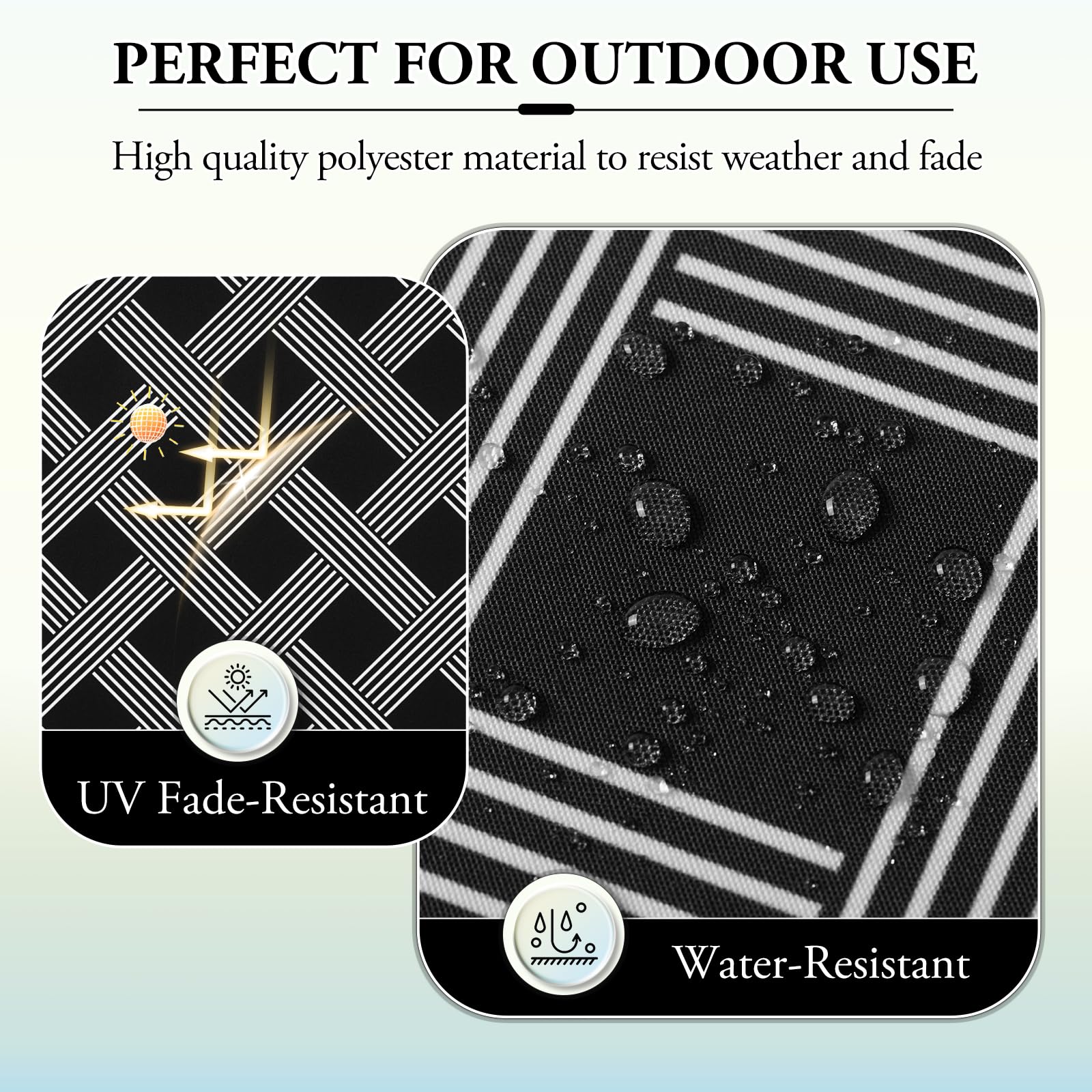 Premium Outdoor Chair Cushions Set of 4 - Waterproof Patio Furniture Cushions 17