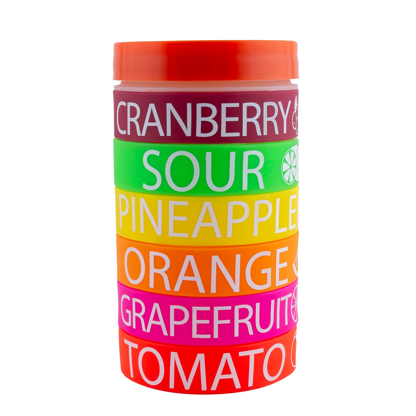 BarConic® Juice Container Bands - Pack of 6 | Leak-Proof Silicone Lids for Mason Jars, Water Bottles & Food Storage | Perfect for Meal Prep, Smoothies & On-the-Go Hydration