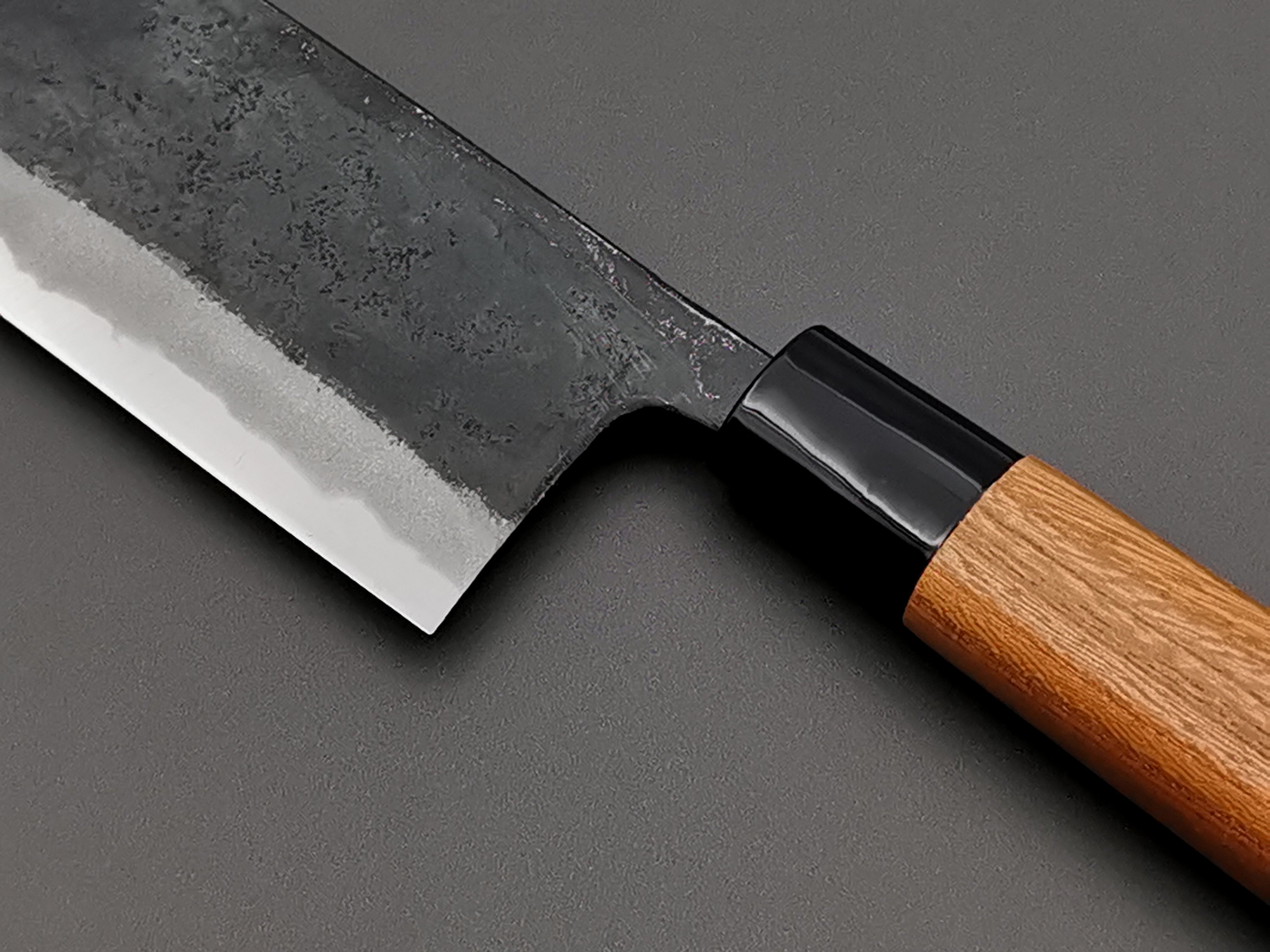 Premium Japanese Aogami Kurouchi Nakiri Knife by Kyohei Shindo - High Carbon Steel Kitchen Knife for Professional Chefs & Home Cooking - Perfect for Slicing Vegetables, Herbs & Sushi Prep
