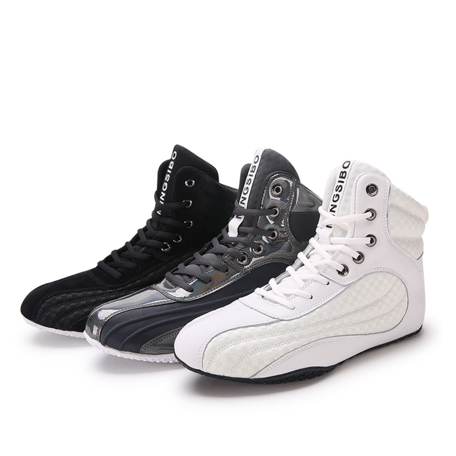 EMDPBD Professional Men's Boxing & Wrestling Shoes - Breathable Sparring Trainers for Boxing, MMA, Weightlifting & Bodybuilding (Black, Size 10) - Ideal for Gym Training & Combat Sports