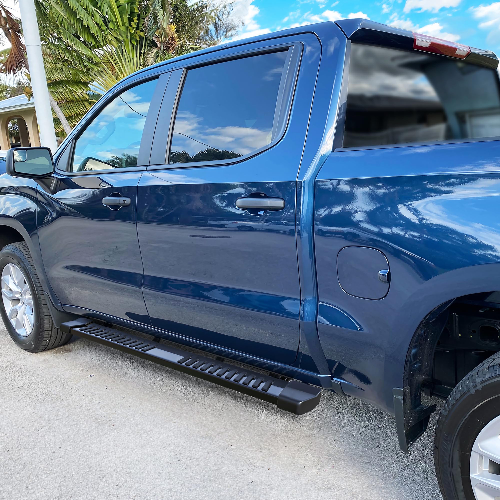 YITAMOTOR 6 Inches Running Boards for 2019-2025 Chevy Silverado & GMC Sierra 1500 Crew Cab | 2020-2025 2500HD 3500HD Crew Cab | Textured Black Nerf Bars Side Steps (Excludes 2019 1500 LD) | Durable Off-Road Protection & Easy Entry Access