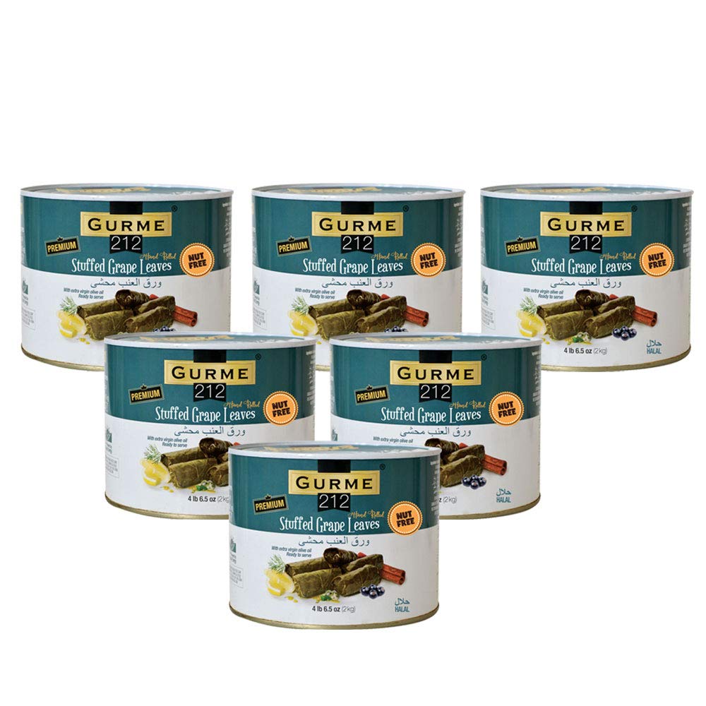 Premium Stuffed Vine Leaves (Dolmades) in Olive Oil - Bulk 6-Pack (4.4 lbs) | Authentic Mediterranean Appetizer for Parties, Picnics & Family Gatherings