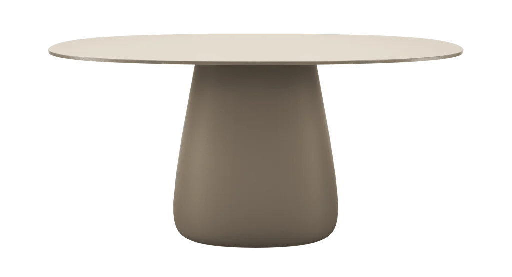 Qeeboo Cobble Dining Table with Durable HPL Top - Modern Round Kitchen Table for Small Spaces, Dining Rooms & Breakfast Nooks