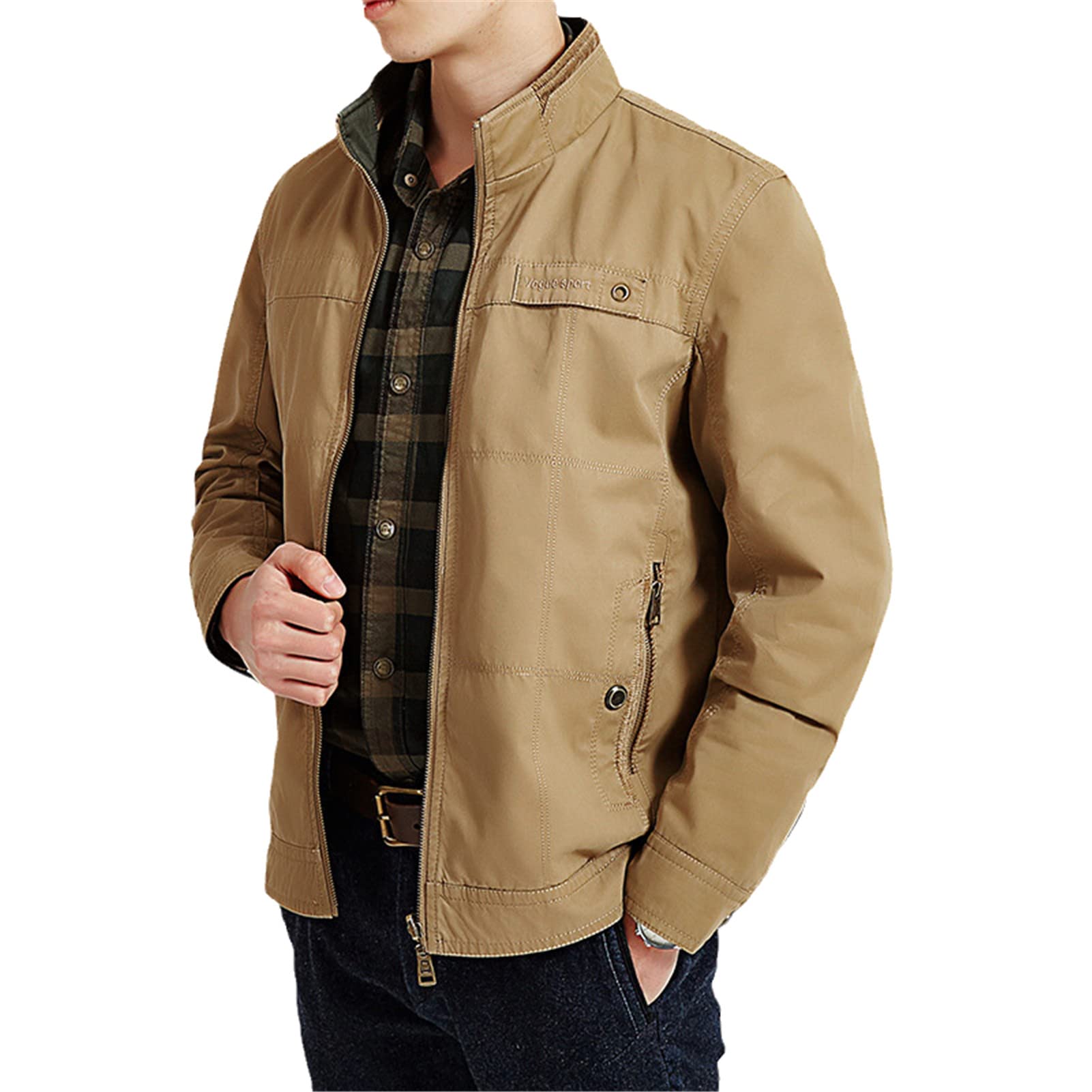 Military Double-Sided Jacket for Men - Warm Winter & Autumn Cotton Coat - Reversible Outdoor Jacket for Hiking, Camping & Casual Wear