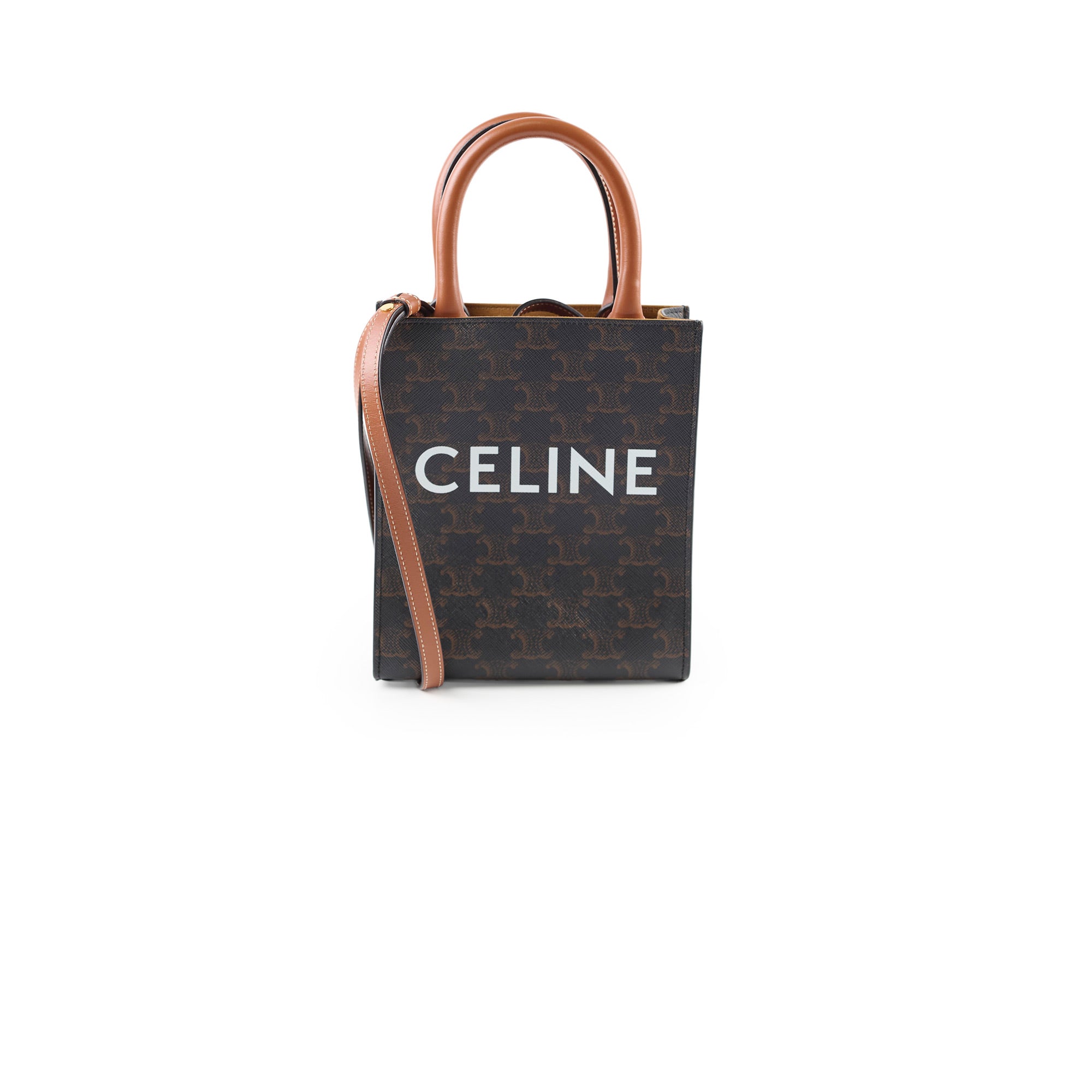 Celine Vertical Cabas Canvas Logo Mini Tote Bag - Stylish Designer Handbag for Women | Perfect for Work, Travel & Everyday Use
