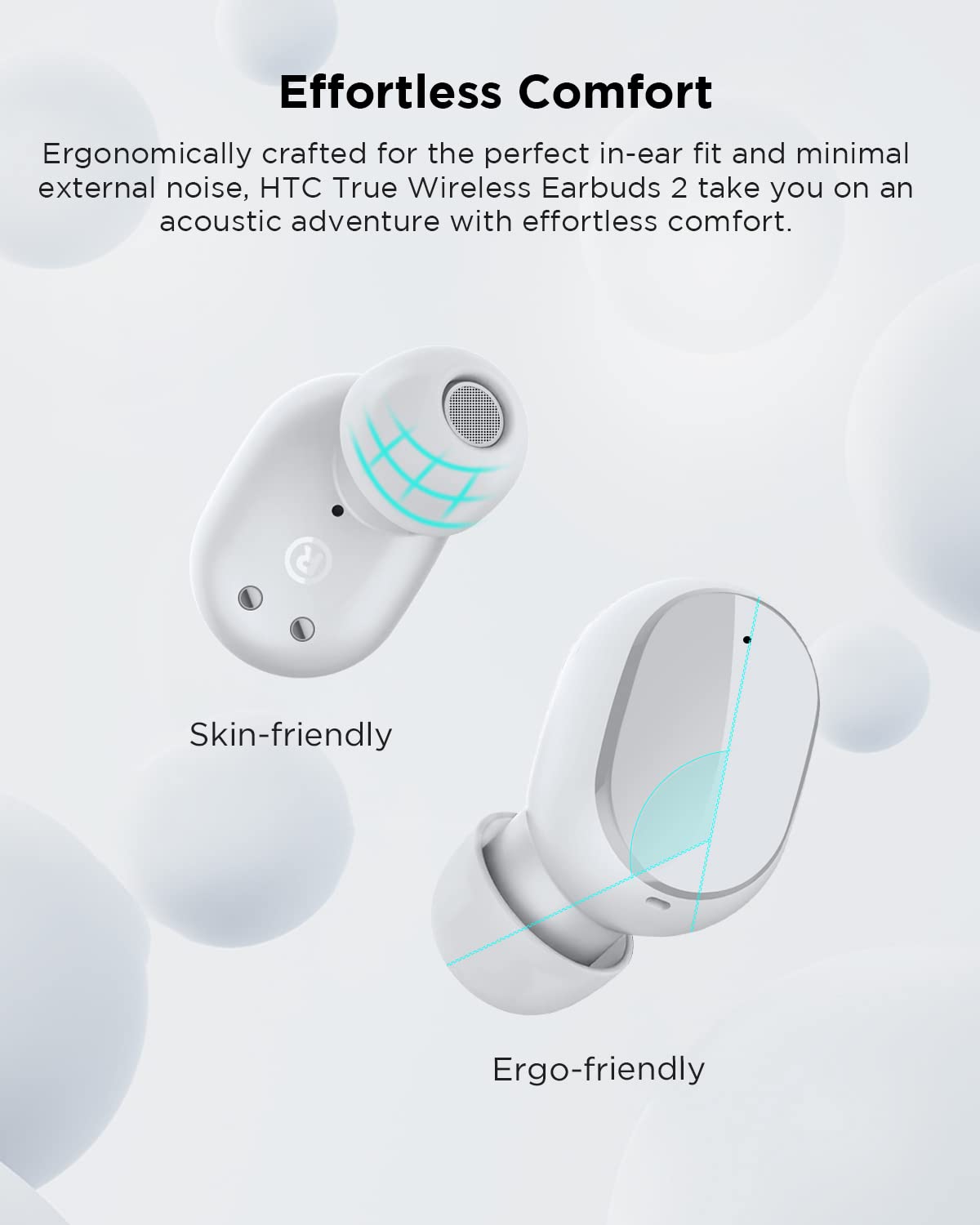 HTC Wireless Headphones Bluetooth 5.1 Earbuds with Built-in Mic, Touch Control & Deep Bass - for Calls, Office Work, Running & Gym (Fast US Shipping 5-7 Days) | Perfect for Commuting, Workouts & Online Meetings