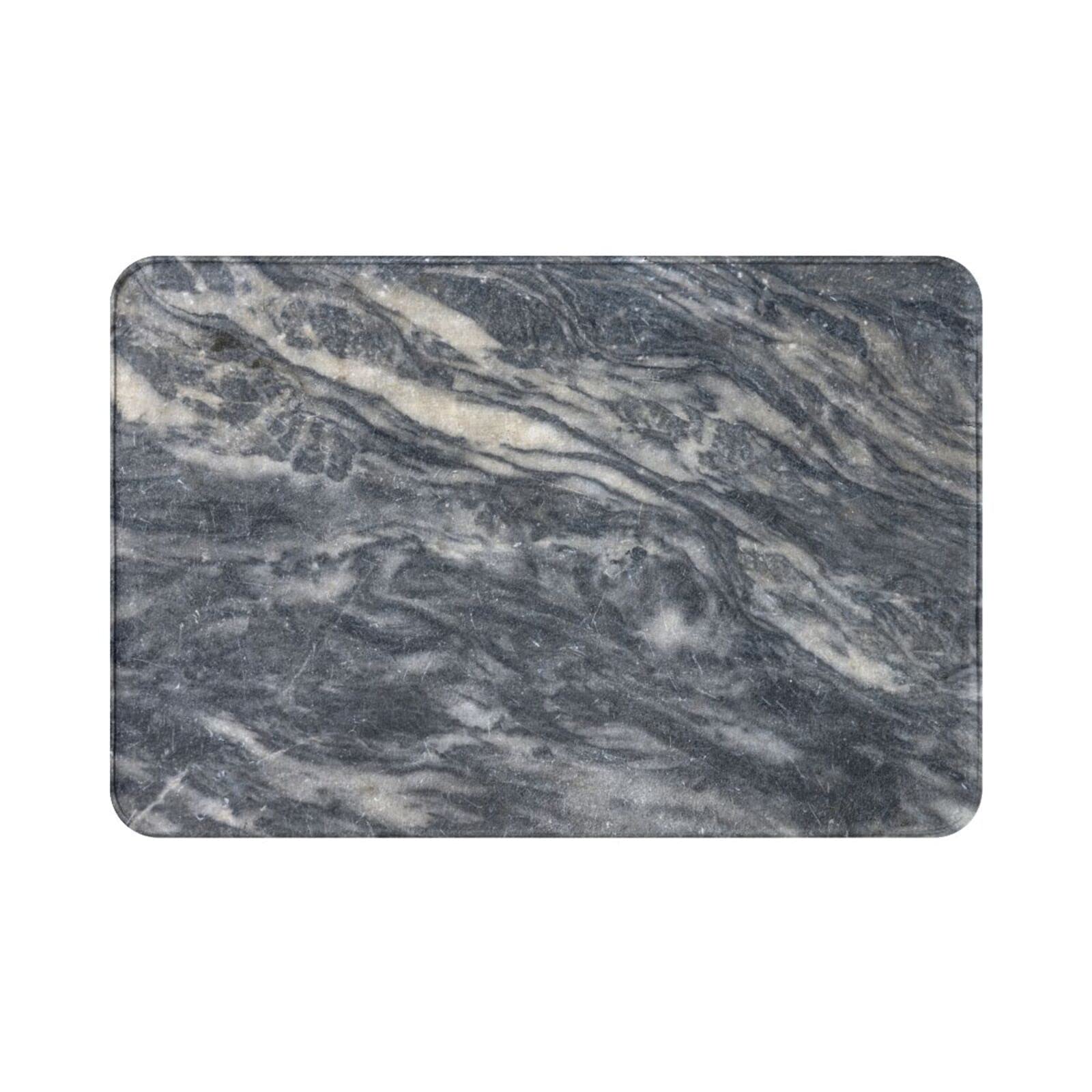 Marble Print Non-Slip Bathroom Rug - Super Soft Microfiber Bath Mat, Water Absorbent & Washable (15.7x23.5 Inch) - Perfect for Bathroom, Kitchen & Entryway Floor Decor