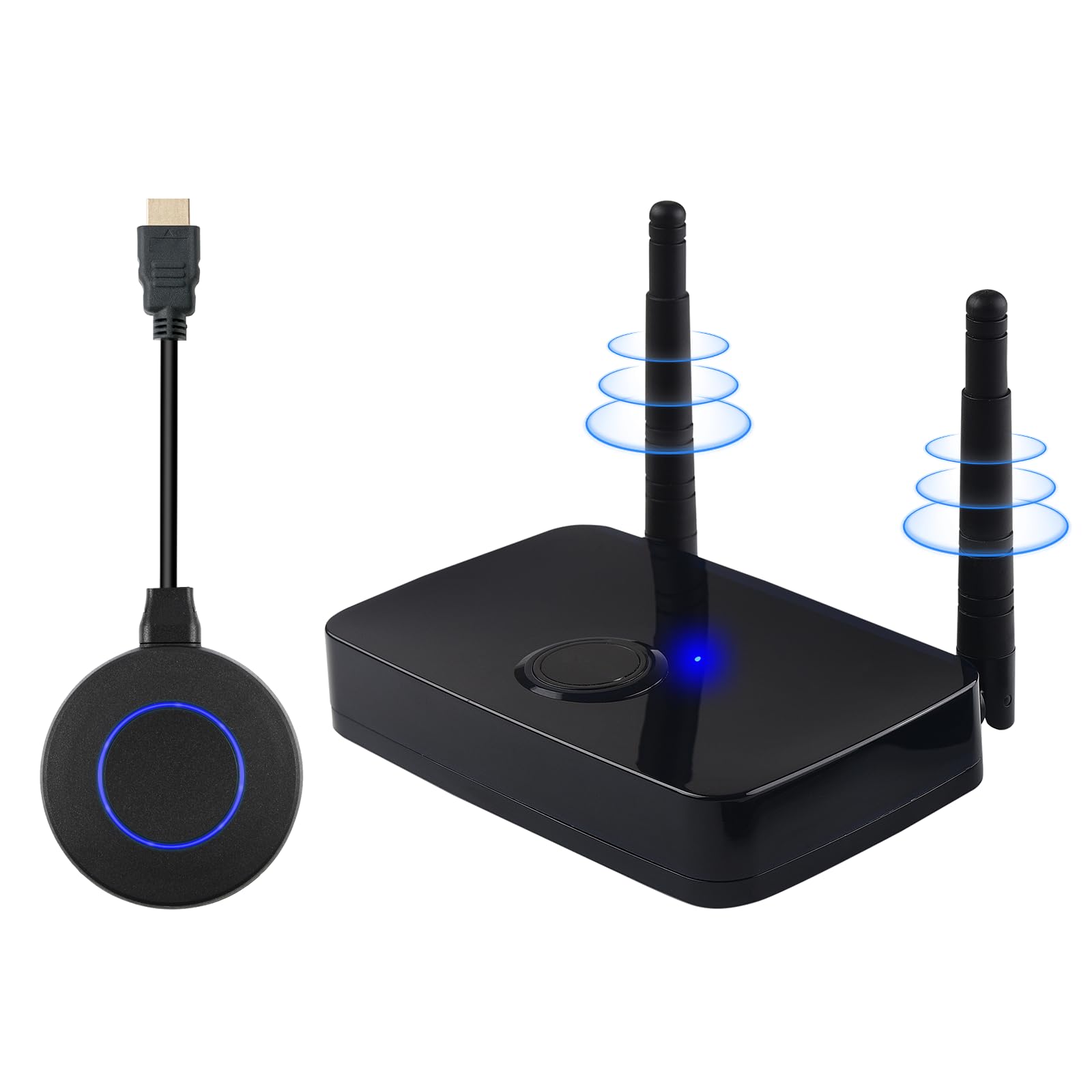 Wireless HDMI Transmitter and Receiver Kit - 1080P@60Hz Full HD HDMI VGA Extender Converter with 2.4/5G Dual Band, 100M/328FT Range - Stream Video & Audio from Laptop, PC, Camera to TV, Monitor, Projector for Home Theater, Gaming, Office Presentations