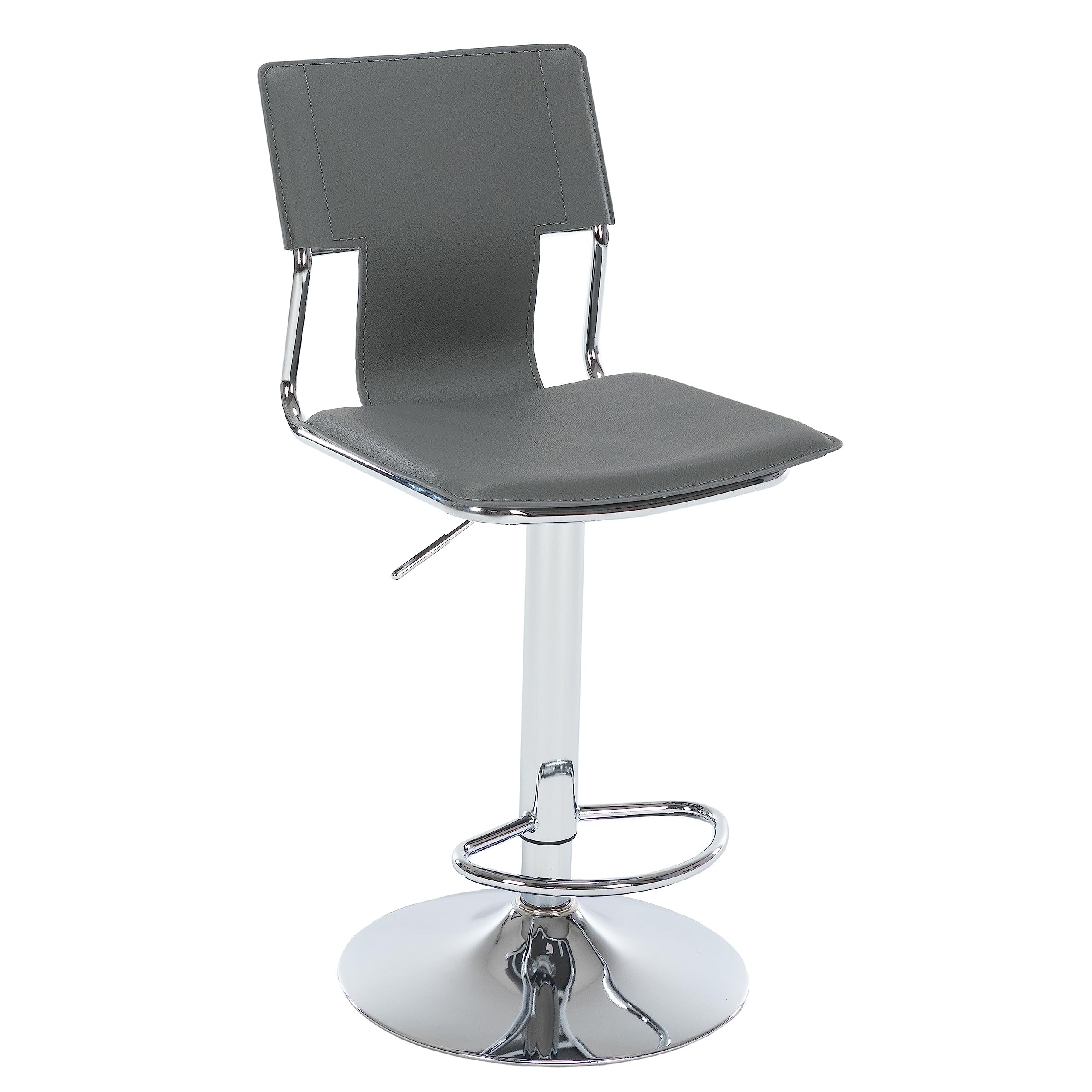 Grey Swivel Bar Stools Set of 2 - High Back Bar Height Chairs for Kitchen Island, Breakfast Nook & Coffee Bar - Modern Counter Stools for Home & Commercial Use