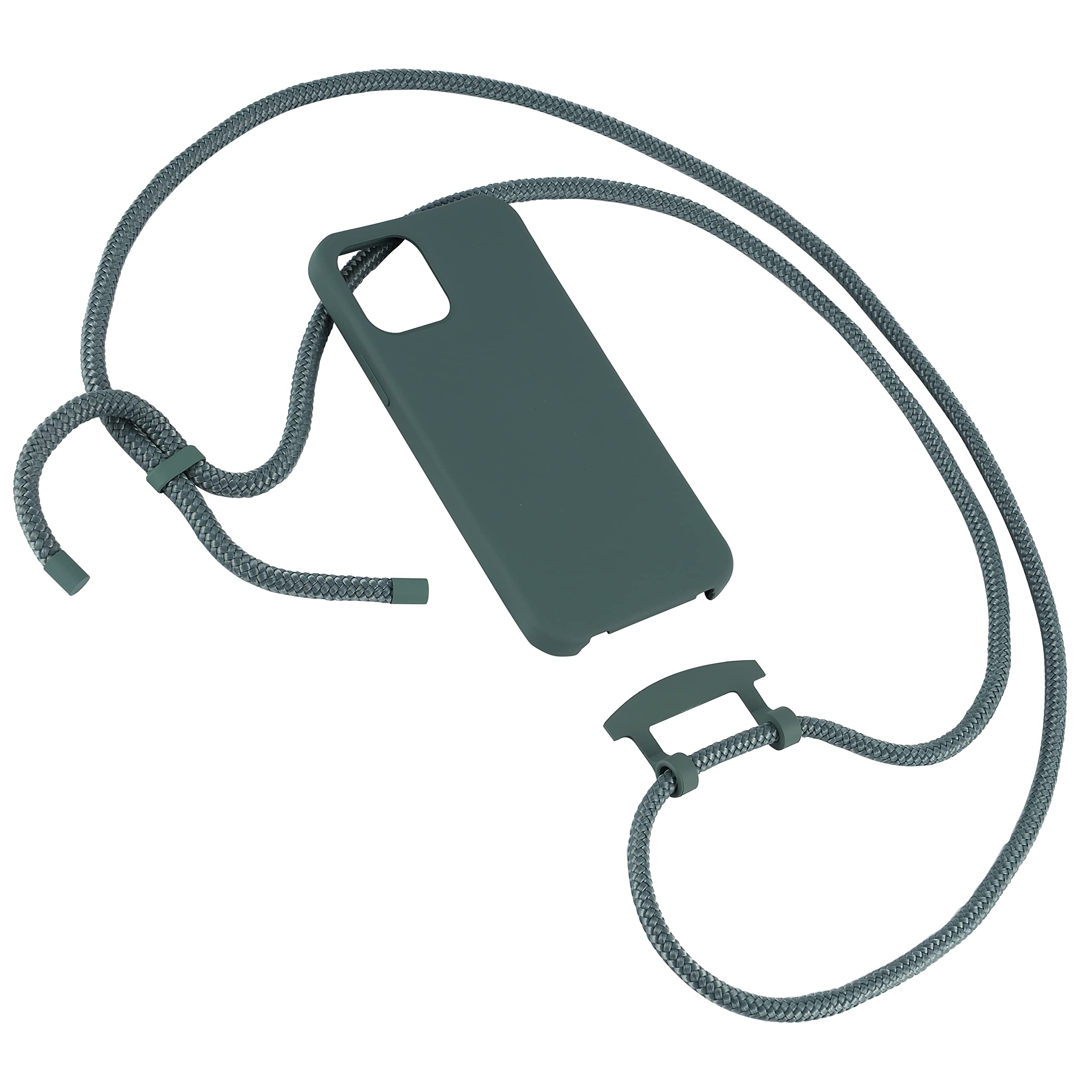 2-in-1 Crossbody Phone Case for iPhone 13 Pro Max with Detachable Lanyard & Drop Protection - Adjustable Strap, Green | Perfect for Travel, Shopping & Hands-Free Convenience