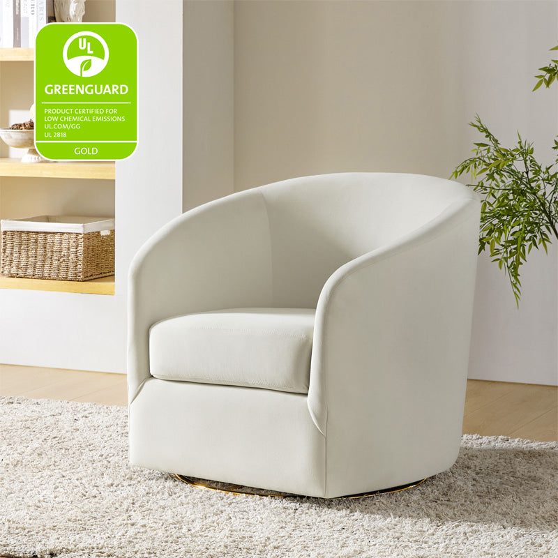 Emanuela Velvet Swivel Barrel Armchair - Modern Accent Chair for Living Room, Bedroom & Office - 360° Rotating Comfortable Lounge Chair with Soft Upholstery - Perfect for Reading, Relaxing & Home Decor