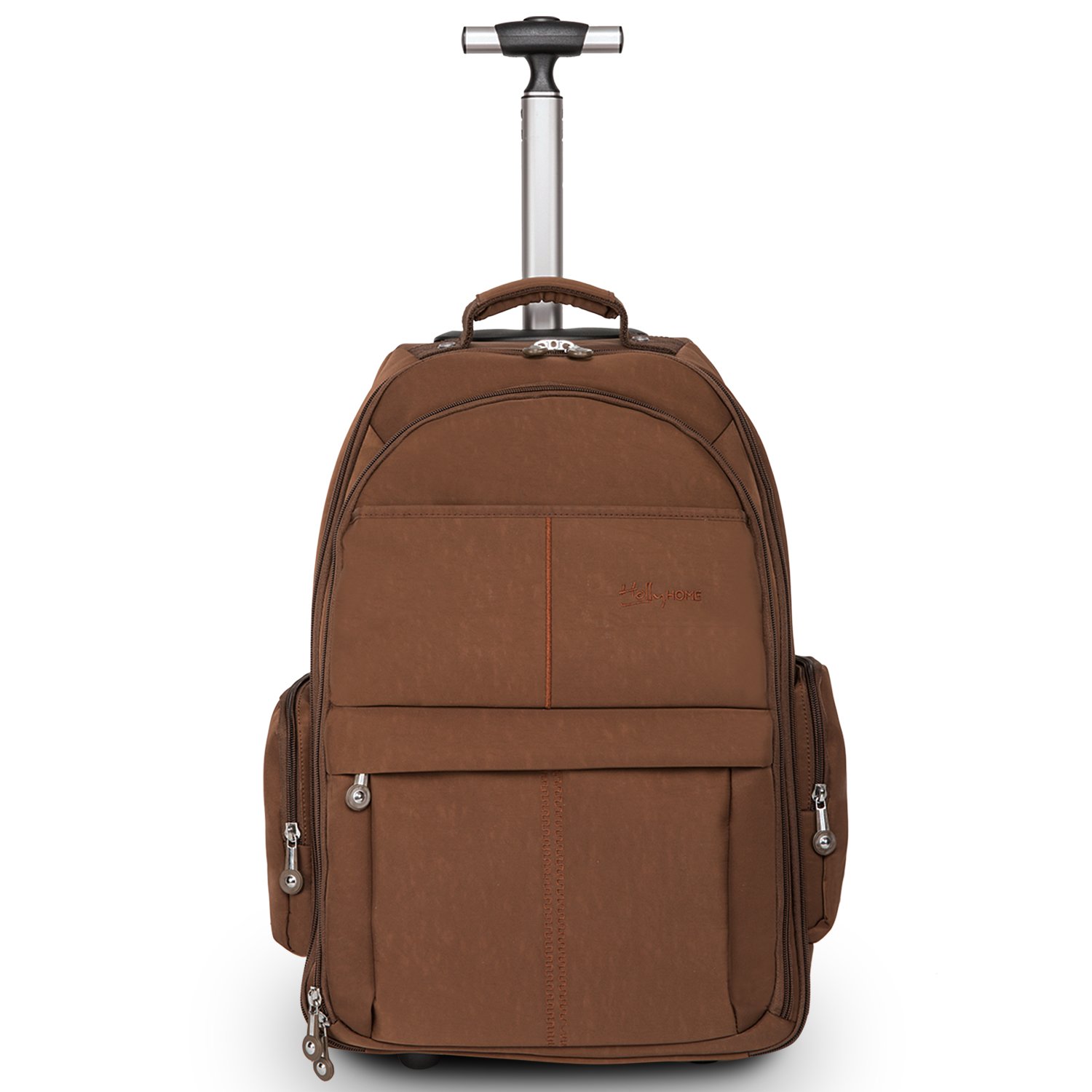 21 Inch Large Rolling Backpack with Wheels - Expandable Travel Laptop Bag for School, College & Business - Water Resistant Carry On Luggage with Multiple Pockets for Books, Electronics & Essentials by HollyHOME - Perfect for Commuting, Air Travel & Campus Life