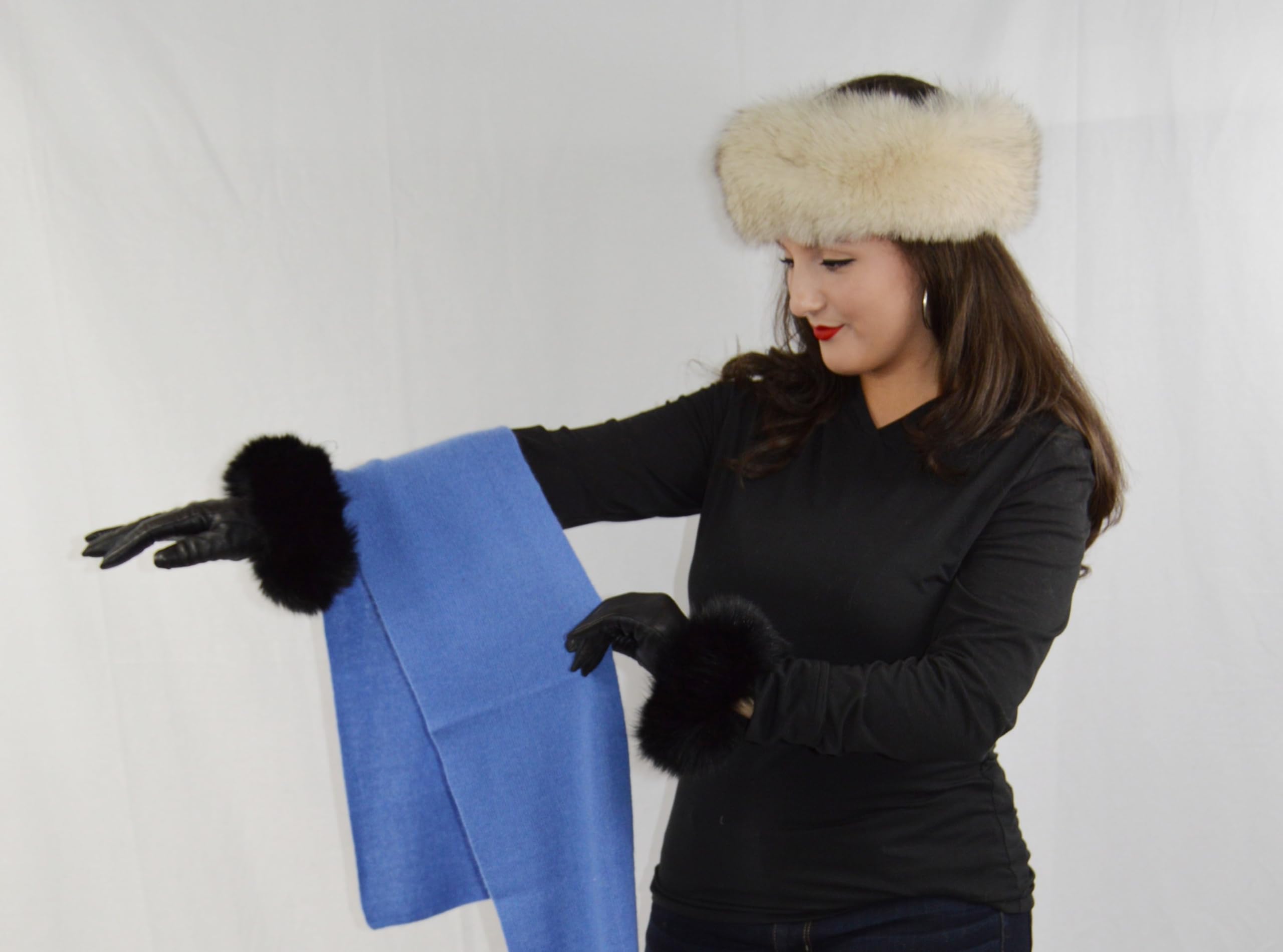 Luxury Fox Fur Headband for Women - Elegant Mink Hair Scarf & Winter Headwear - Perfect for Parties, Weddings, and Cold Weather Fashion