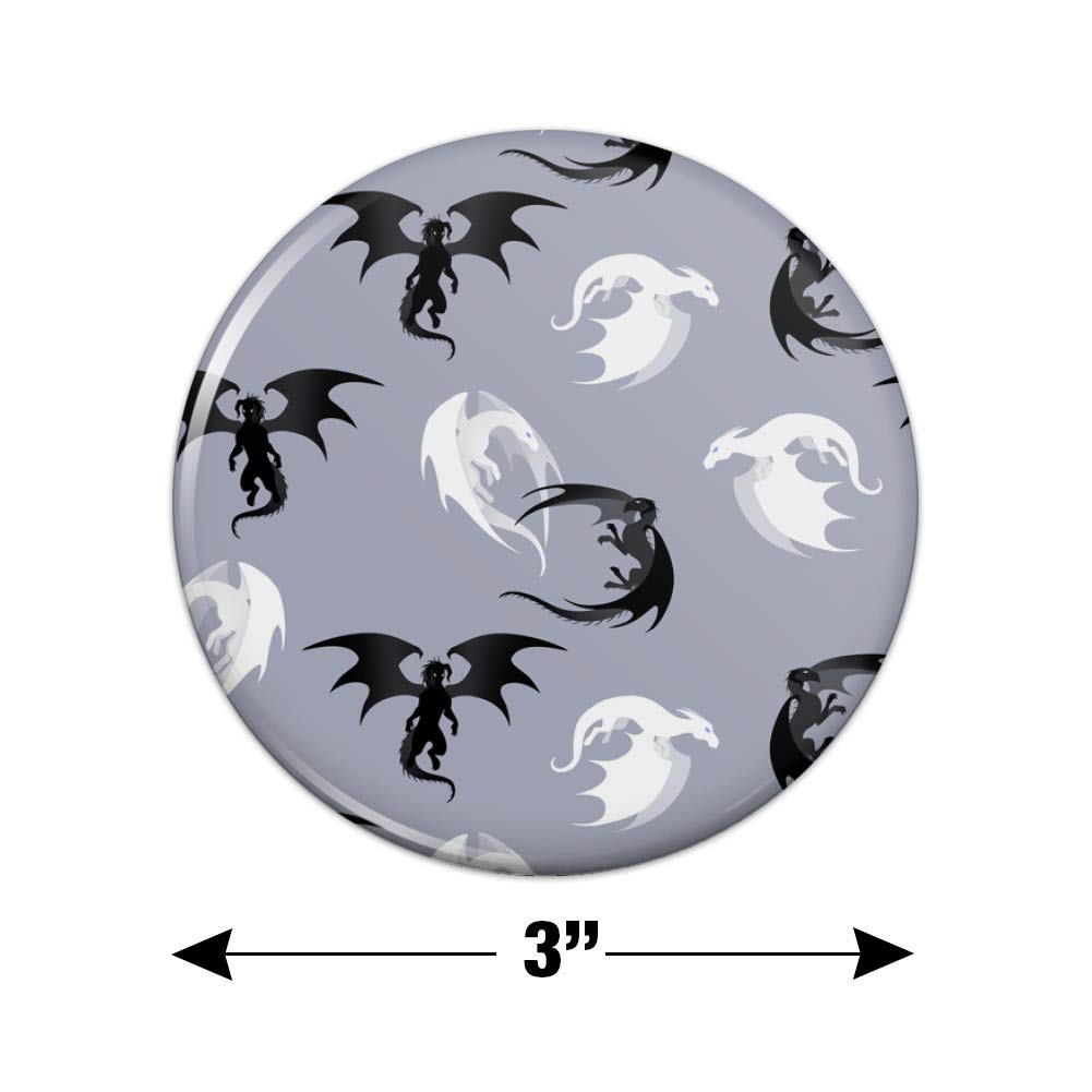 Black and White Dragon Pattern Kitchen Refrigerator Magnet - Strong Hold Button Magnets for Fridge, Office, Whiteboard & Metal Surfaces - Perfect for Home Decor, School, and Work Organization