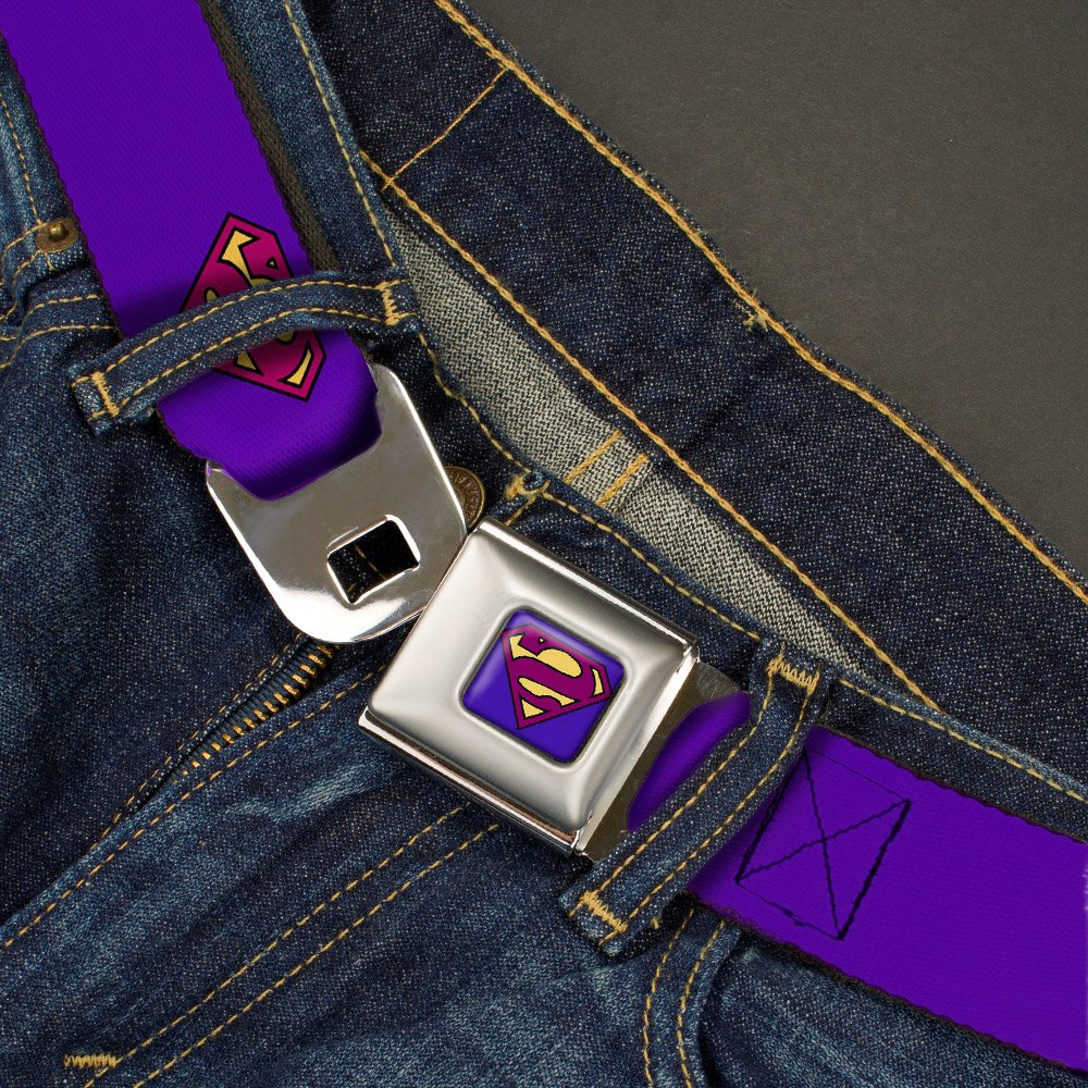 Buckle-Down Seatbelt Belt - Bizarro Superman Design - Adjustable Nylon Webbing Belt for Men & Women - Perfect for Cosplay, Comic Con, and Superhero Fans