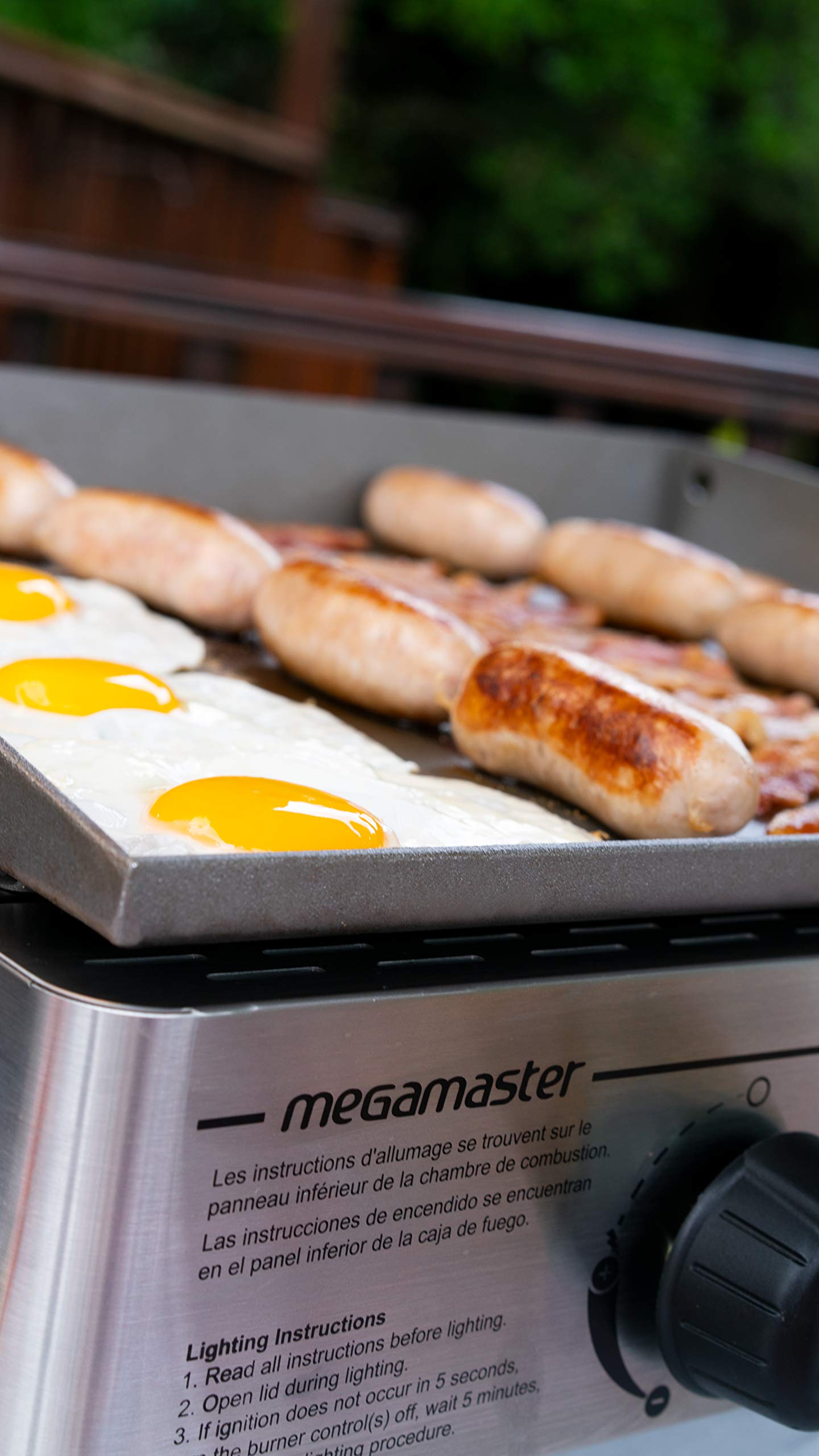 Megamaster 2-Burner Portable Gas Griddle - 18,000 BTU Outdoor Cooking Griddle with 302.8 SQ in Surface - Compact Tabletop Propane Griddle for Camping, BBQs, Tailgating & Backyard Parties (Model 820-0054F) | Perfect for RV Trips, Picnics & Outdoor Family Gatherings