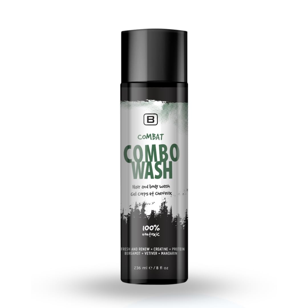Organic Combat Combo Wash - EWG Verified, Cruelty Free & Vegan | Gentle Cleanser for Face & Body | Perfect for Sensitive Skin & Daily Use