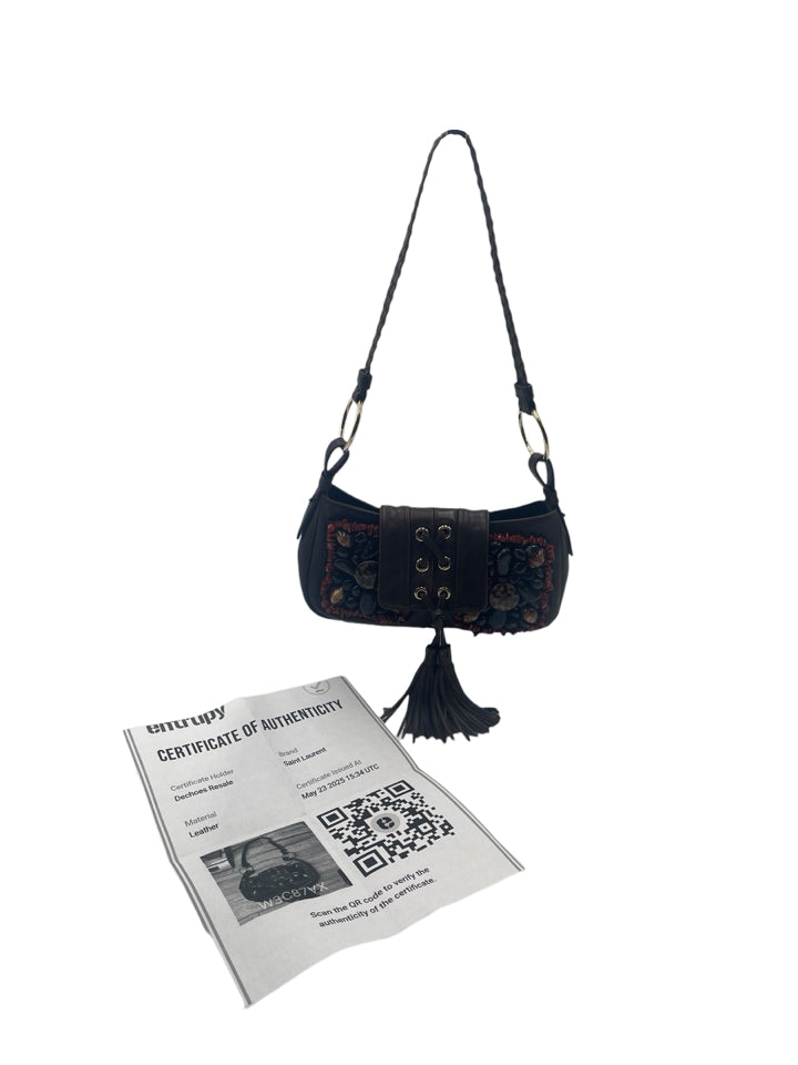 Vintage Yves Saint Laurent Beaded Tassel Shoulder Bag for Women | Luxury Designer Crossbody Purse | Perfect for Parties, Weddings & Evening Events
