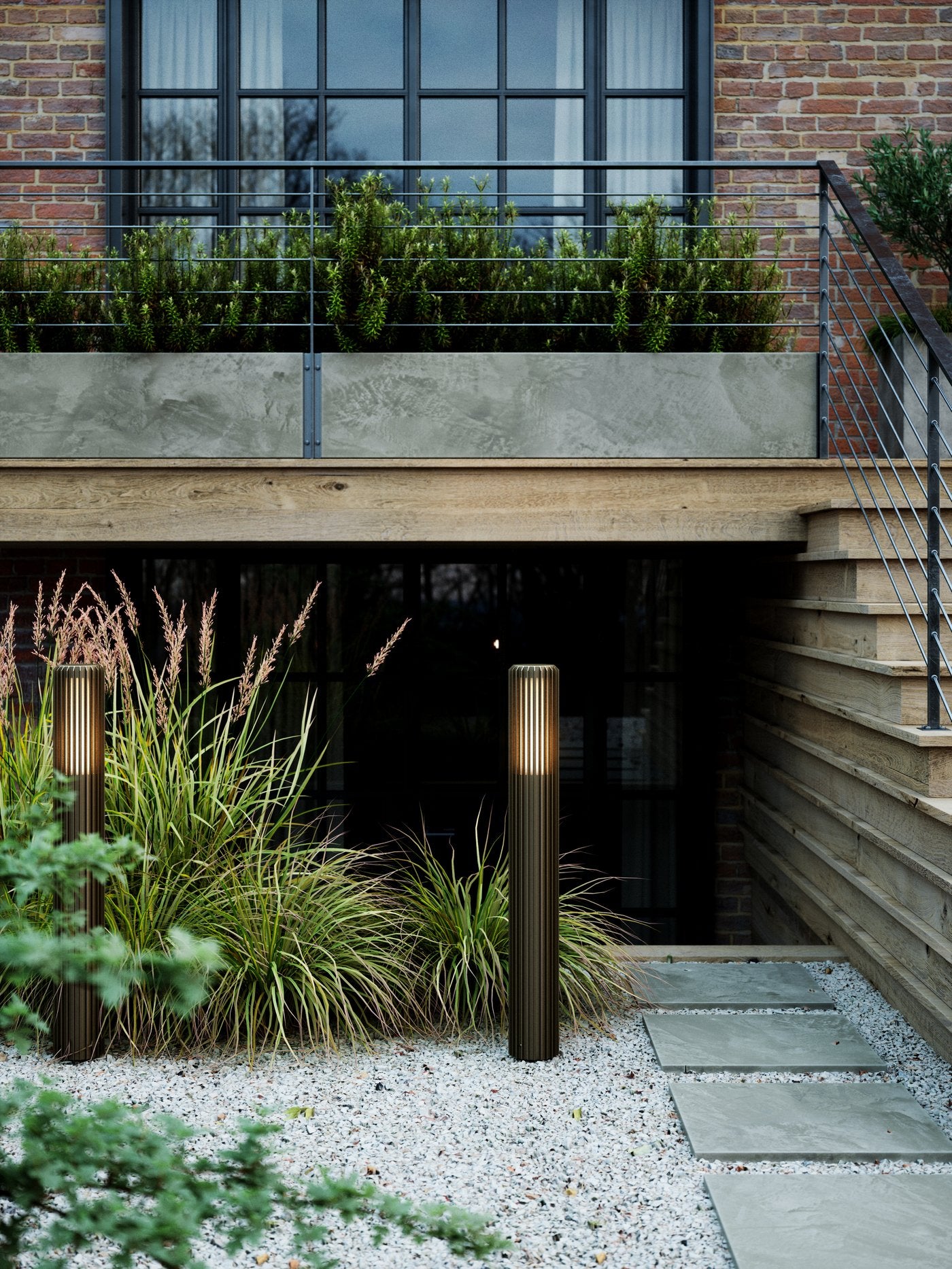 Aludra 95 IP54 Waterproof Outdoor Bollard Light in Dark Brass - Perfect for Garden, Pathway, and Landscape Lighting