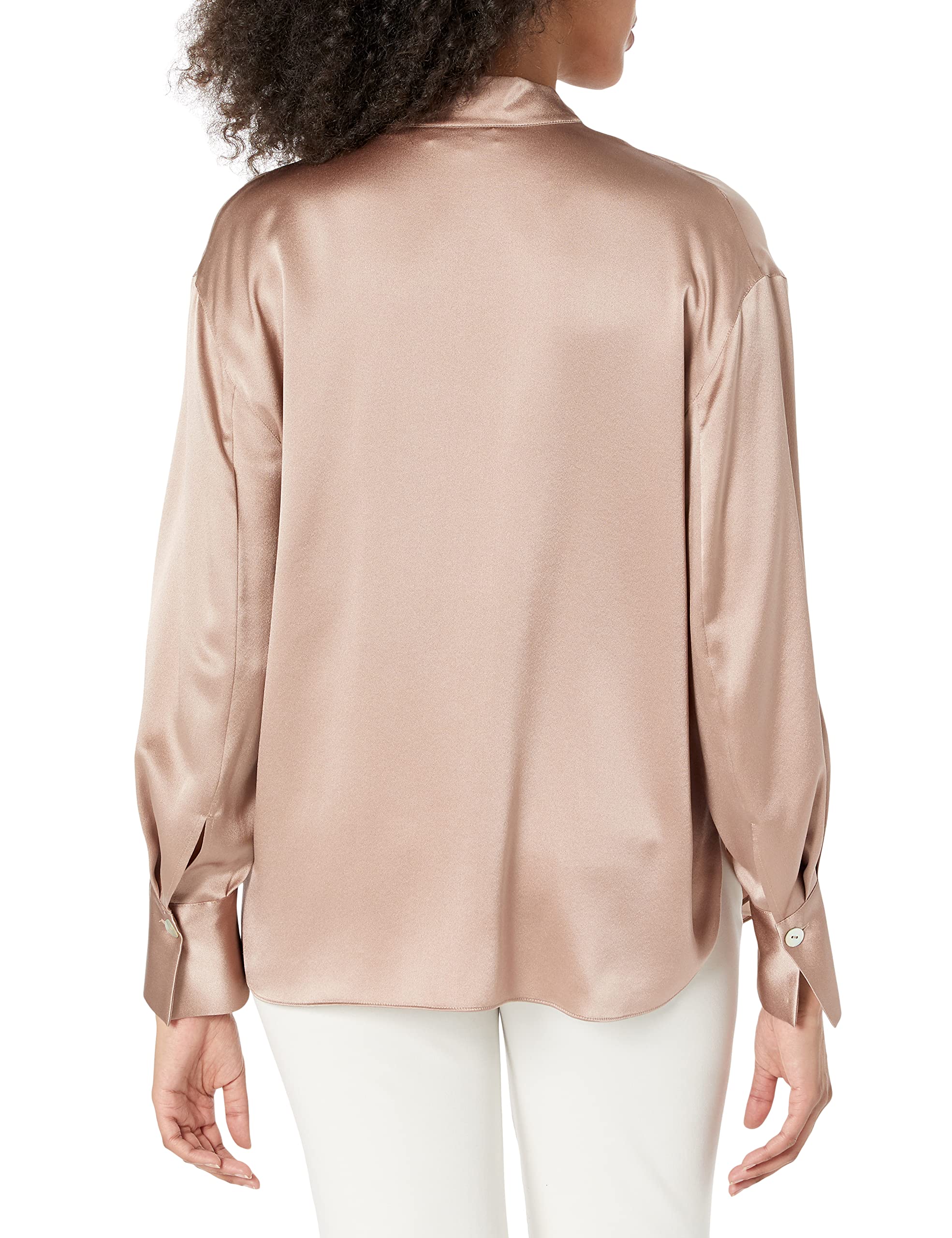 Vince Women's Long Sleeve Slit Neck Blouse - Elegant Casual & Office Wear Tops for Women | Perfect for Work, Date Night & Special Occasions