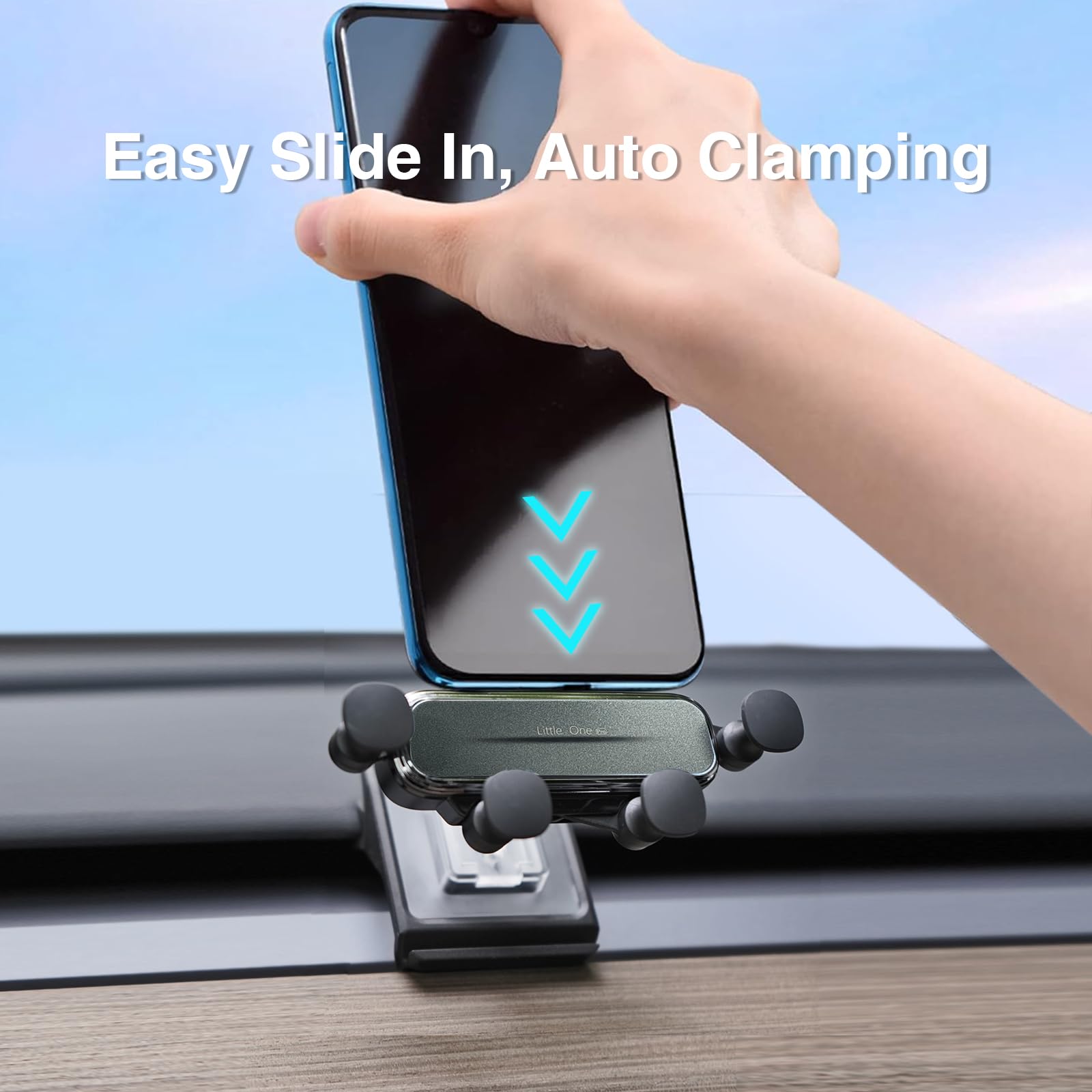 Tesheer Tesla Phone Mount for Model 3 & Y - Gravity Auto-Grip Foldable Holder - 2024 Tesla Accessories for Secure Driving & Navigation