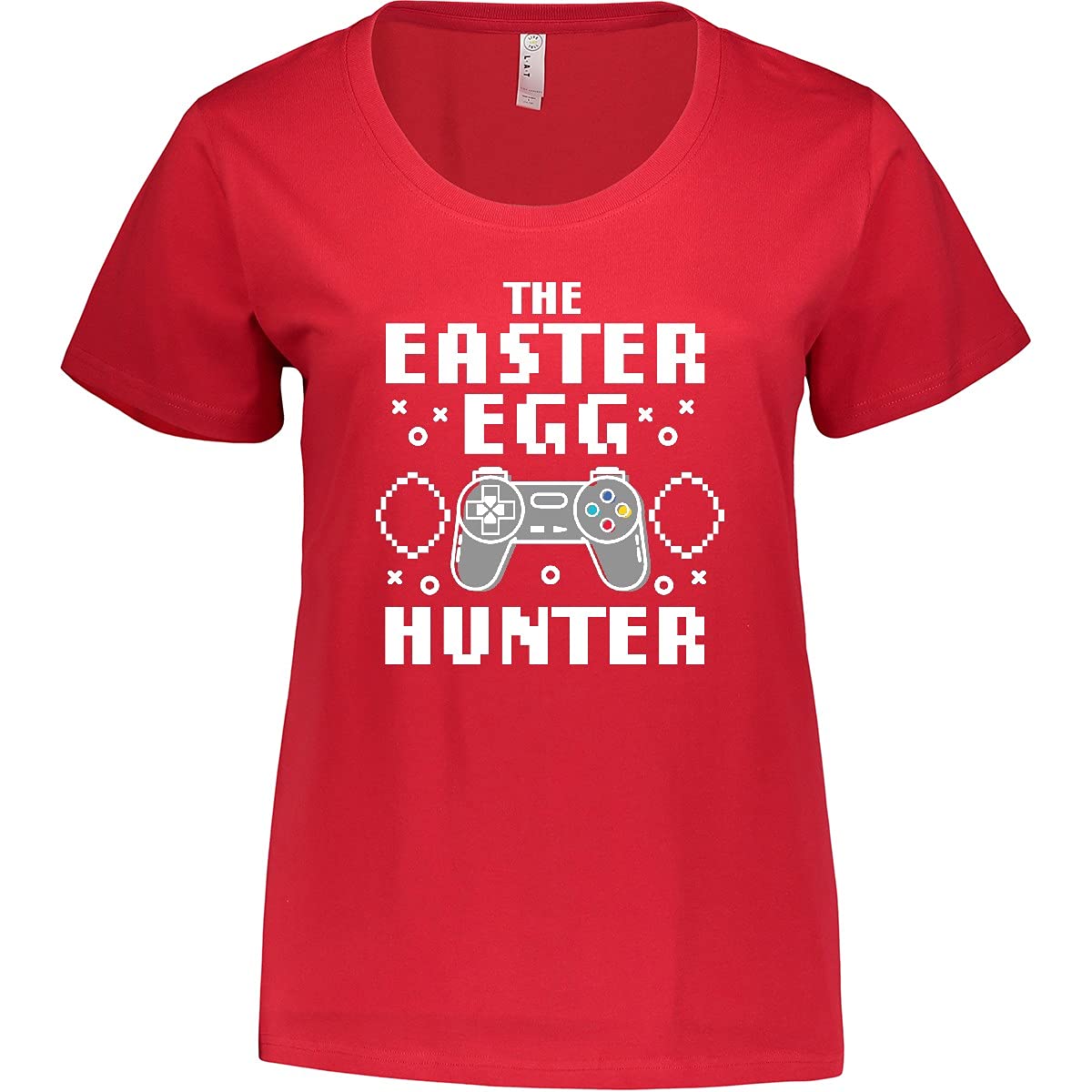 Inktastic Happy Easter The Easter Egg Hunter Gamer Women's Plus Size T-Shirt - Cute Easter Egg Hunting Graphic Tee for Women, Fun Holiday Gift for Gamers & Easter Lovers - Perfect for Easter Parties, Family Gatherings & Casual Wear