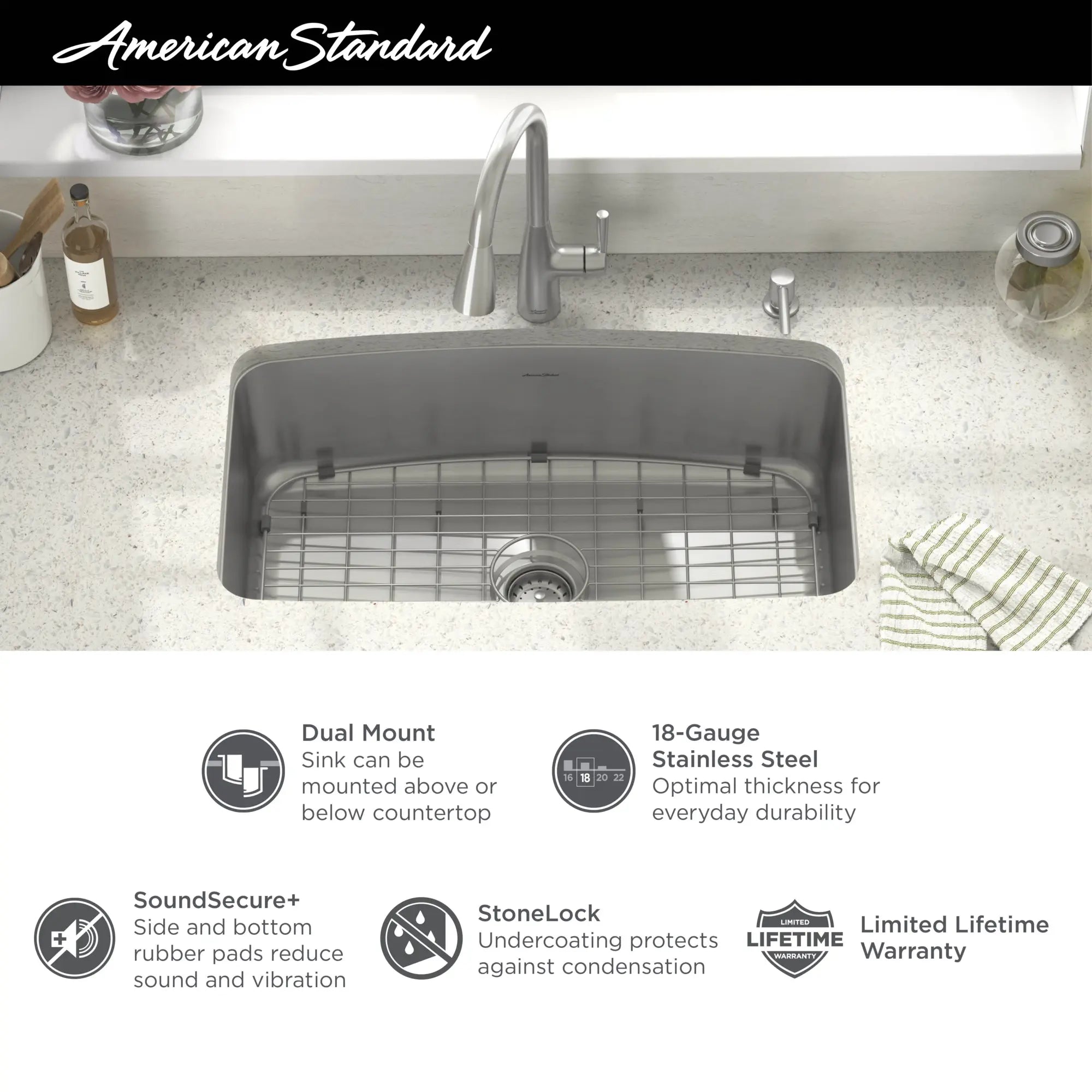Fairbury® 2S Pull Down Kitchen Faucet with 33 Inch Stainless Steel Single Bowl Sink Combo - Perfect for Modern Home Renovation & DIY Installation