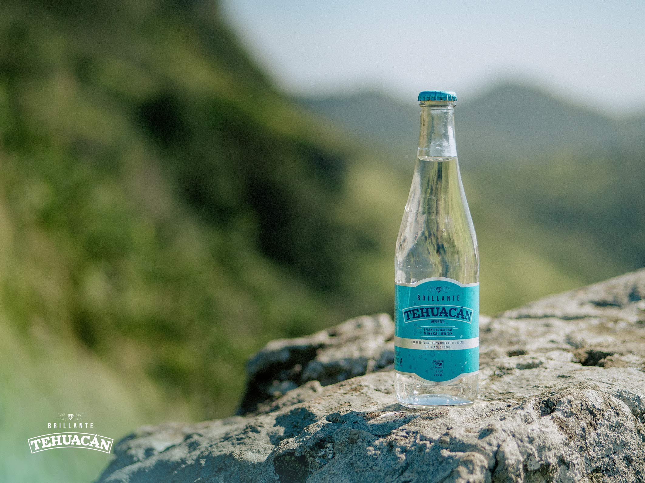 Tehuacán Brillante Sparkling Mineral Water – Naturally Carbonated by Volcanic Rock | Zero Calories, No Sugar, Unflavored | Perfect for Cocktails, Mocktails & Healthy Hydration (12 Pack, 12oz Bottles)