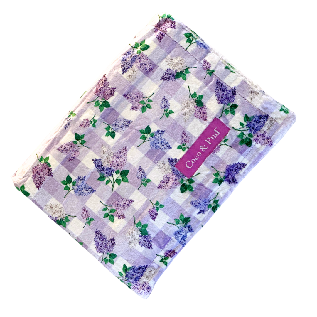 Luxury Gingham Lilac Throw Blanket - Soft & Cozy Plaid Blanket for Bed, Couch, Sofa - Perfect for Home Decor, Gifts, and Relaxation - Coco & Pud
