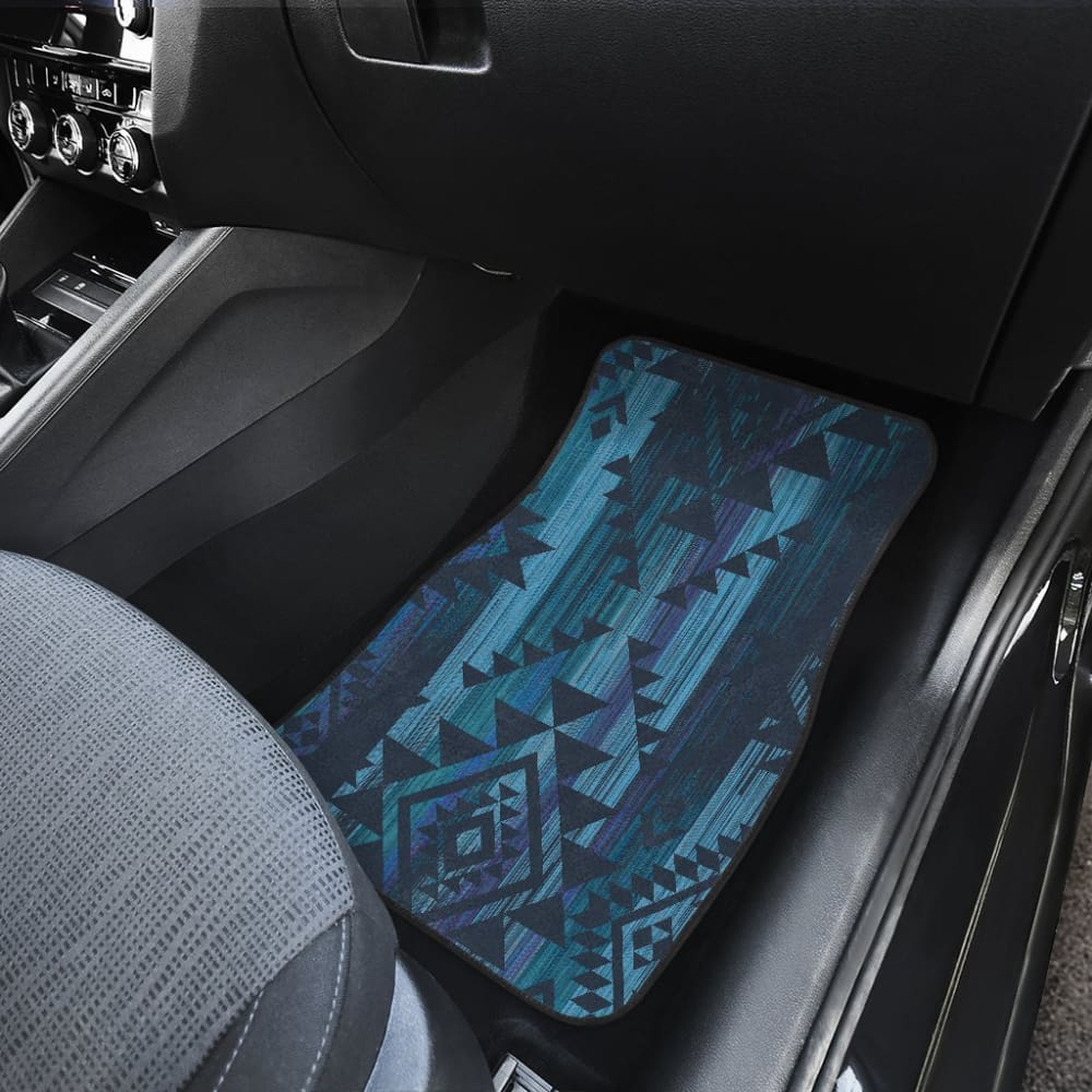 Blue Boho Aztec Pattern Car Floor Mats - Non-Slip, Durable & Waterproof - Perfect for SUVs, Sedans & Trucks - Enhance Your Vehicle's Interior Style & Protection