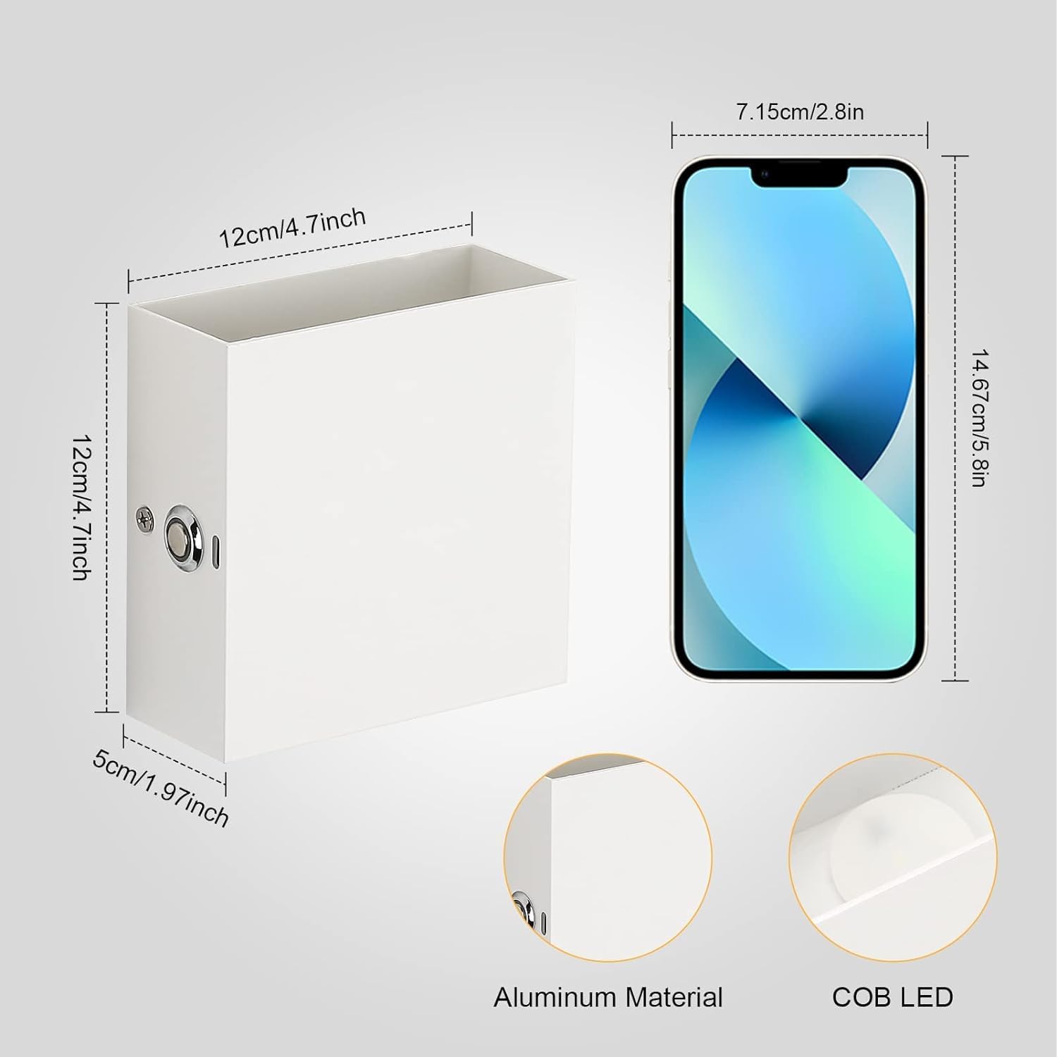 Modern LED Wall Sconce Light - Up & Down Wall Lamp with E27 Socket (Bulb Included) - Warm White Indoor Lighting for Living Room, Bedroom, Bathroom - Perfect for Ambient, Accent, and Mood Lighting