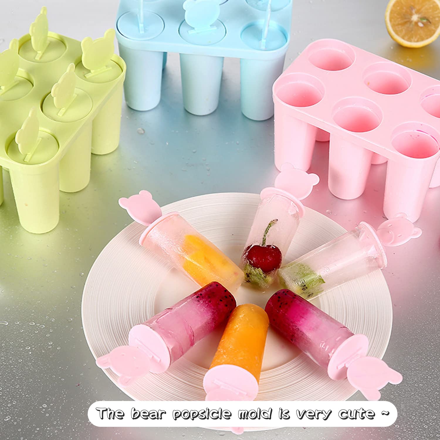 DULKET Reusable Ice Cream & Popsicle Molds with Sticks - Easy to Make & Remove, BPA-Free Silicone Ice Lolly Molds for Homemade Frozen Treats (Pink) - Perfect for Summer Parties, Kids Snacks & Healthy Desserts