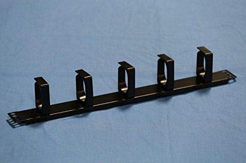 1U Horizontal Rack Mount Cable Management Panel with 5 D-Rings - Server Rack Cable Organizer for Network, Data Center & Home Office Use