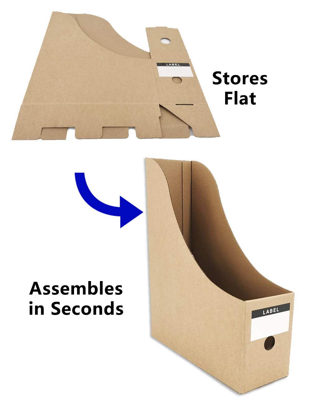 HUAPRINT 12-Pack Brown Magazine File Holders - Desk Organizer, Document Storage Box, Folder Holder for Office & Home Organization - Perfect for Magazines, Files, and Office Supplies Storage