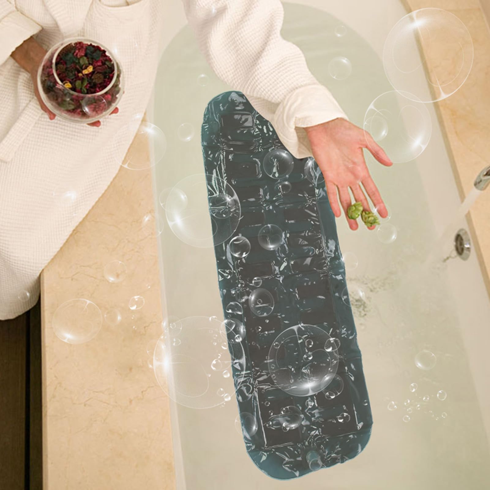 Adjustable Bubble Bath Mat Tub Spa Massager with Air Hose - Non-Slip Design, US Plug (110V AC, 100-120V) - Perfect for Relaxation, Hydrotherapy & Home Spa Experience